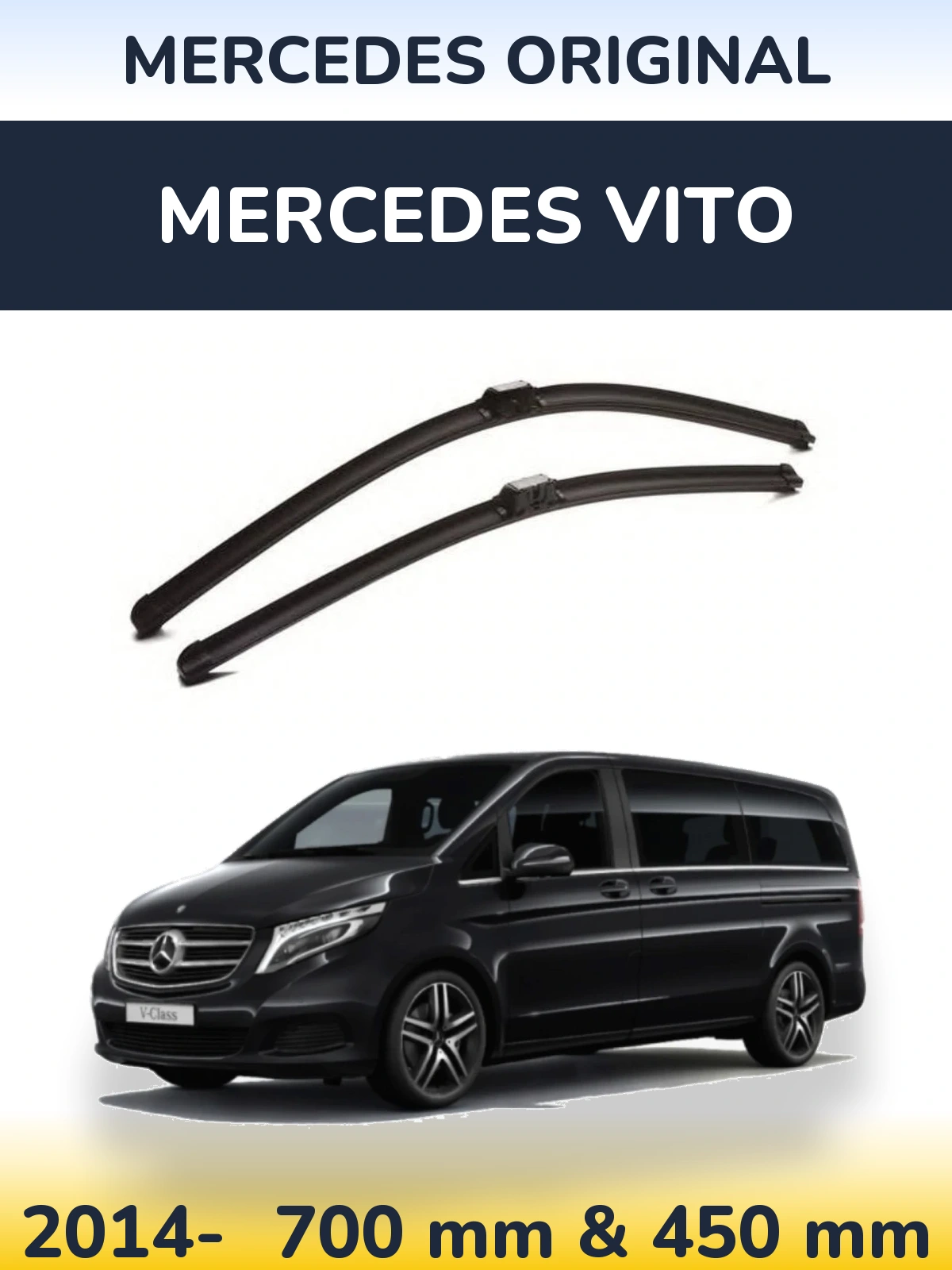 Komplet przednich wycieraczek Mercedes OEM Mercedes Original 700 & 450 mm do Mercedes Vito 2014-2026