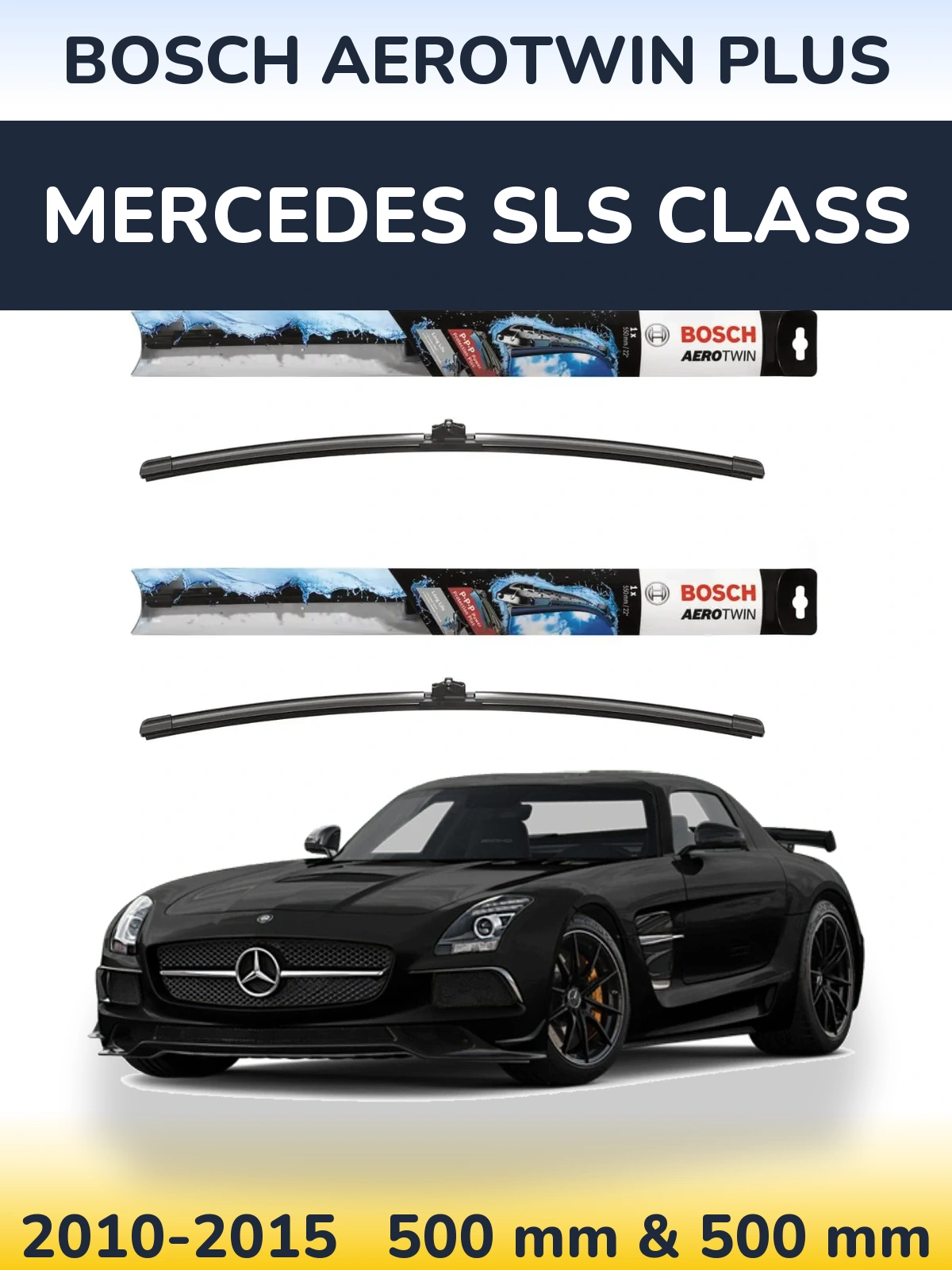 Комплект передніх щіток BOSCH AeroTwin Plus 500 & 500 мм для Mercedes SLS Class 2010-2015
