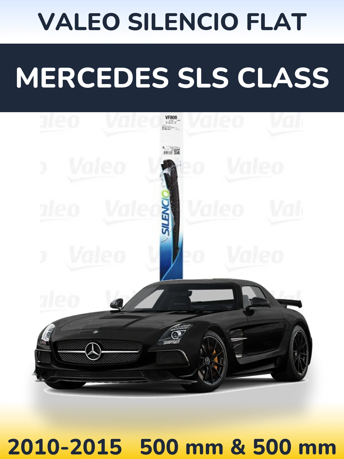 Комплект передних дворников Valeo Silencio Flat 500 & 500 мм для Mercedes SLS Class 2010-2015