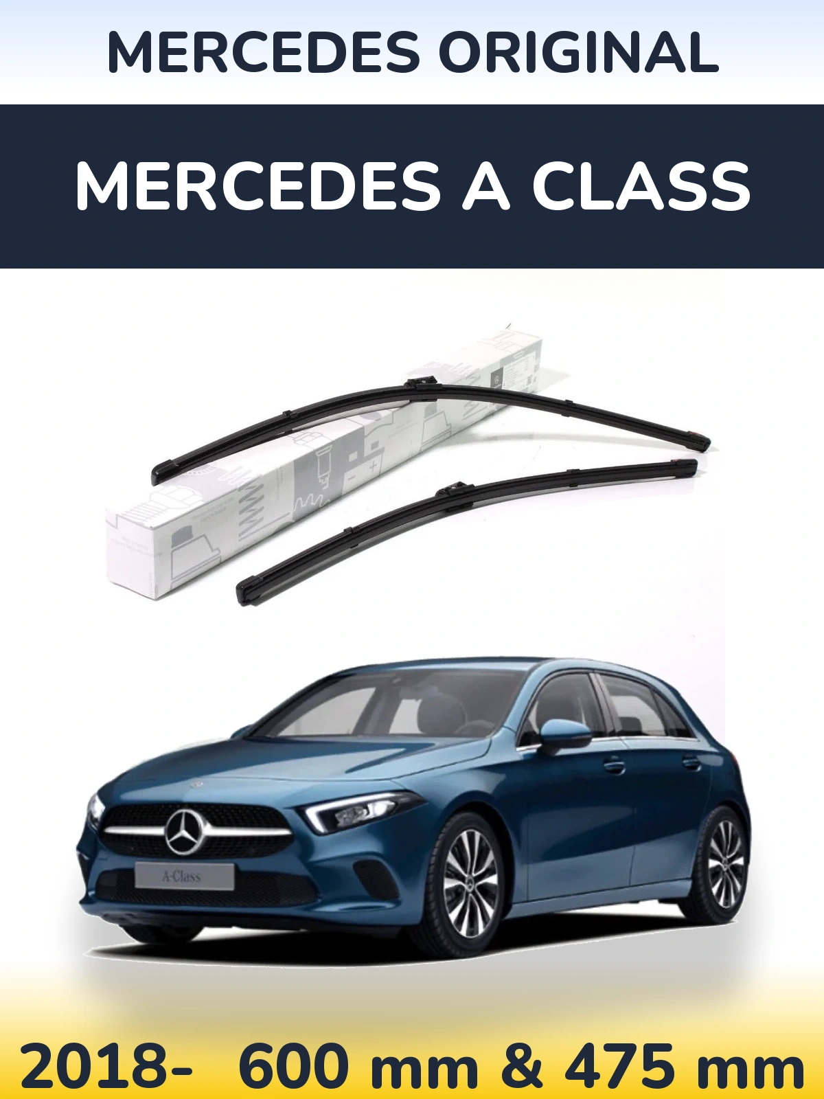 Комплект передніх щіток Mercedes OEM Mercedes Original 600 & 475 мм для Mercedes A Class 2018-2026