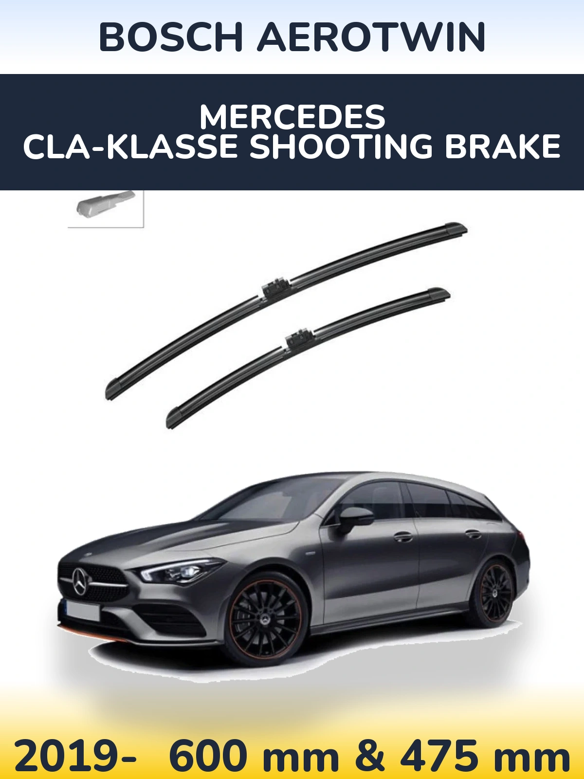 Komplet przednich wycieraczek BOSCH AeroTwin 600 & 475 mm do Mercedes CLA-Klasse Shooting Brake 2019-2026