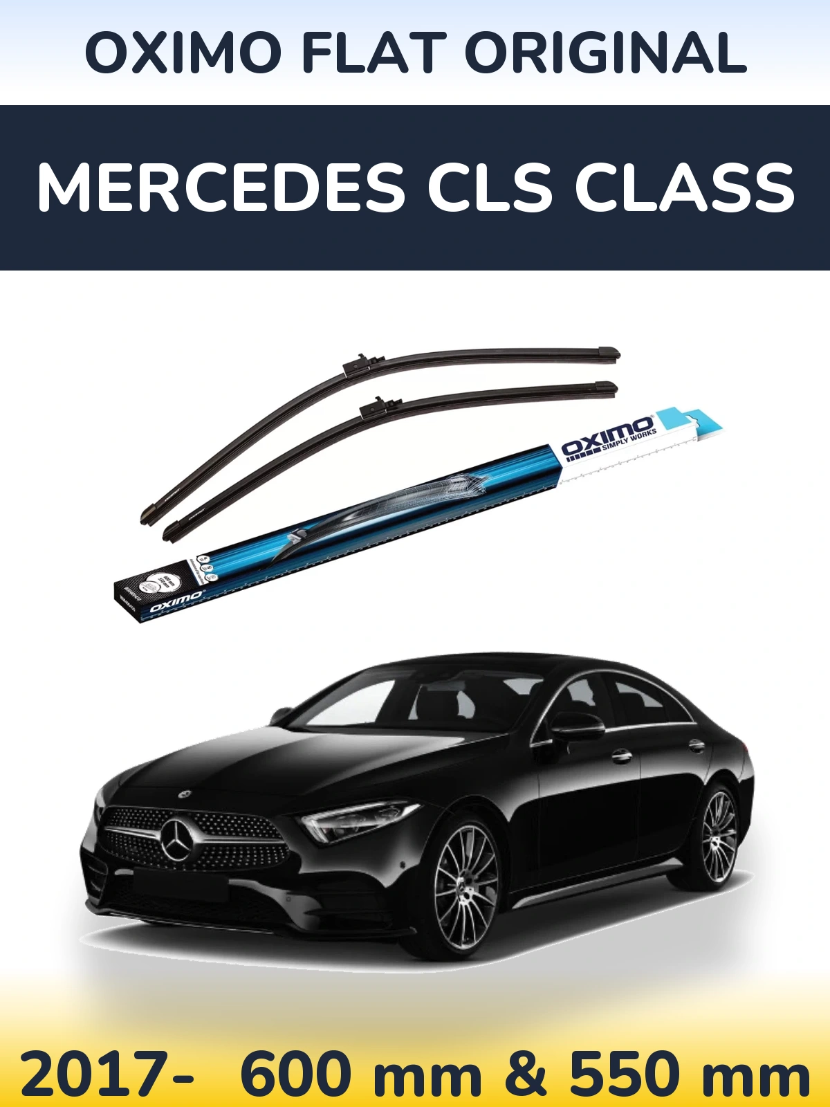Komplet przednich wycieraczek Oximo Flat Original 600 & 550 mm do Mercedes Klasa CLS 2017-2026