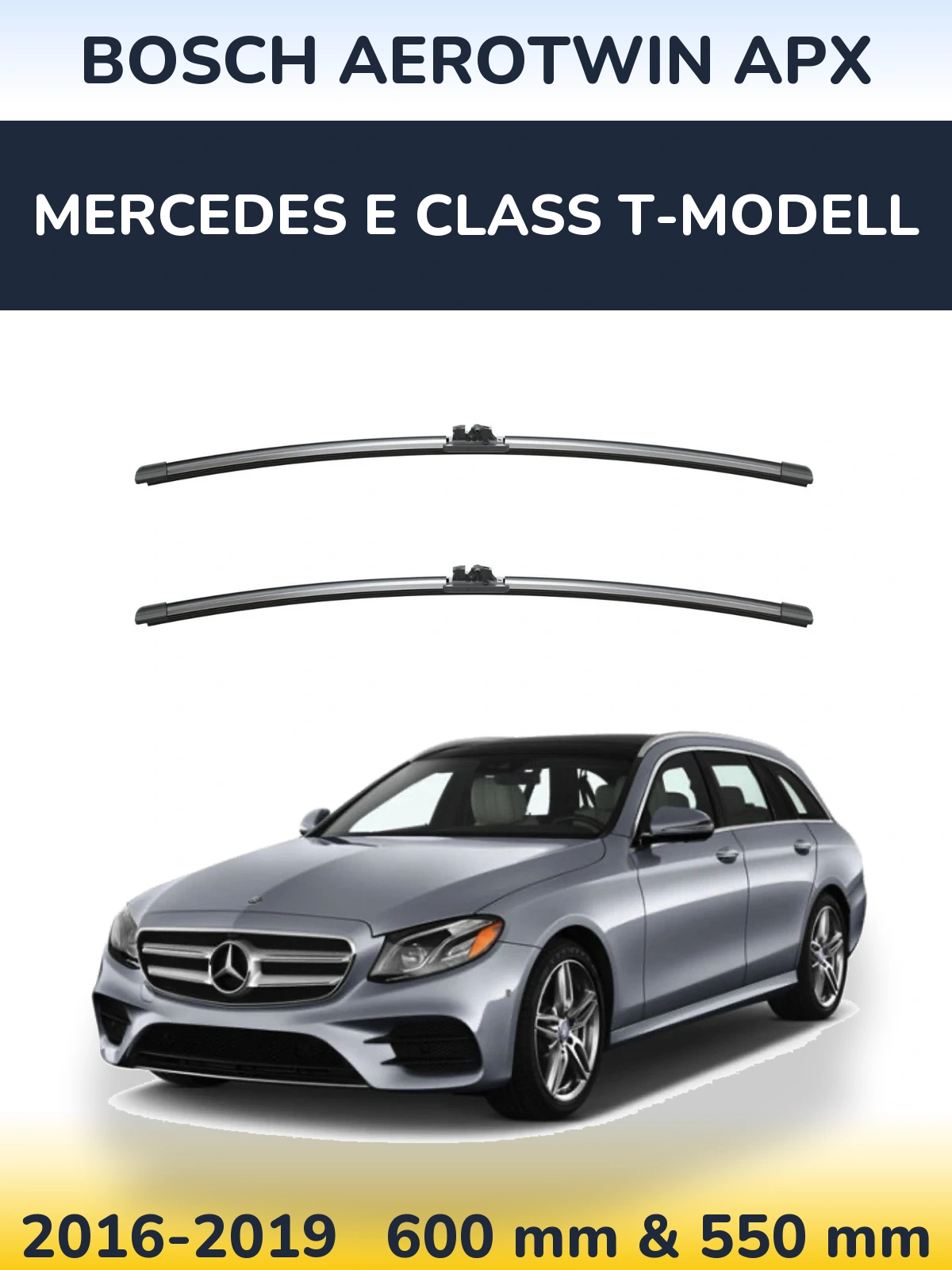 Комплект передних дворников BOSCH AeroTwin APX 600 & 550 мм для Mercedes E Class T-Модельl 2016-2019
