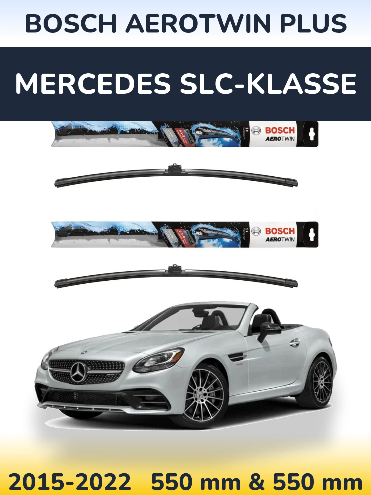 Komplet przednich wycieraczek BOSCH AeroTwin Plus 550 & 550 mm do Mercedes SLC-Klasse 2015-2022