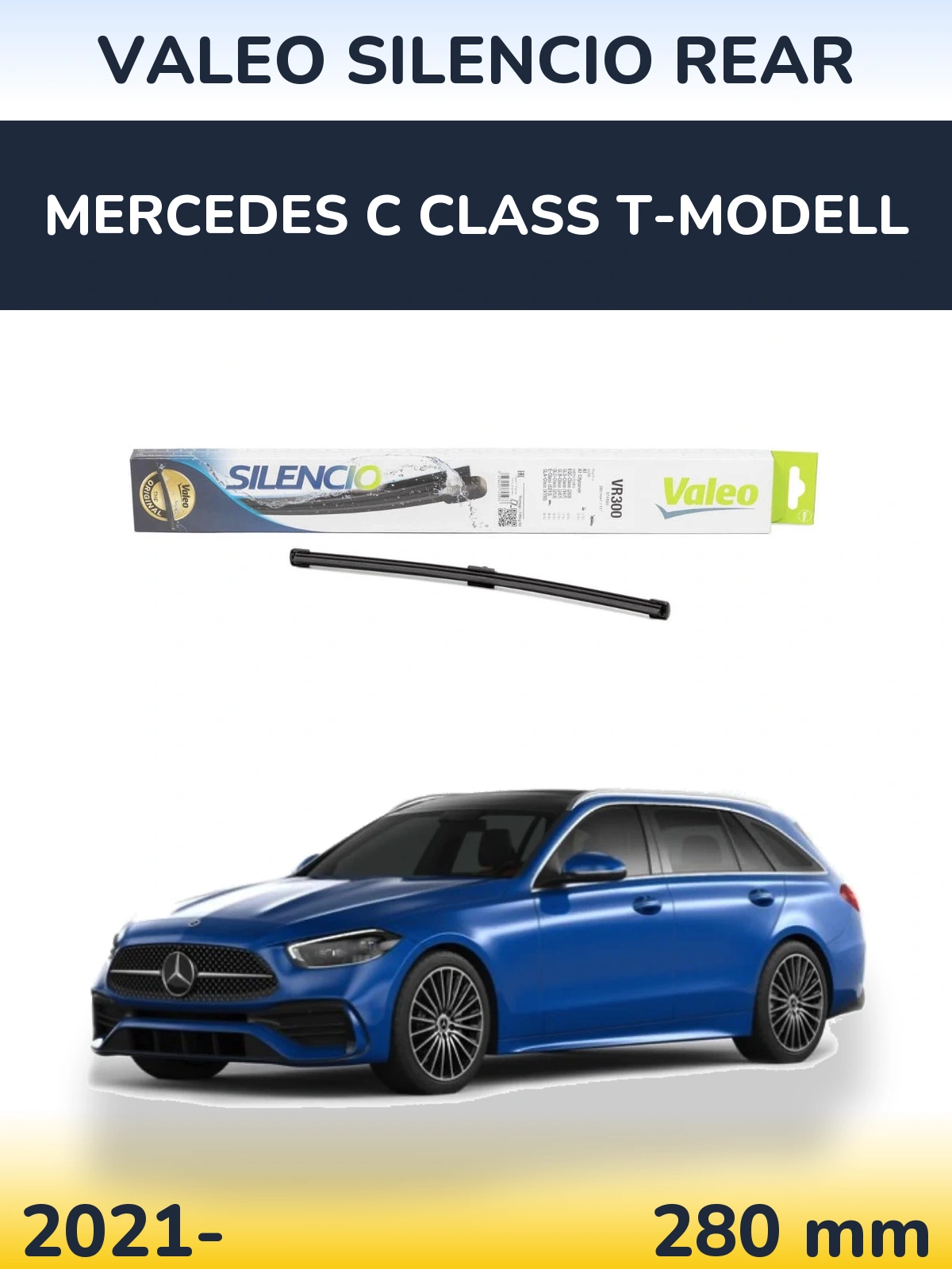 Задний дворник Valeo Silencio Rear 285 мм для Mercedes C Class T-Модельl 2021-2026