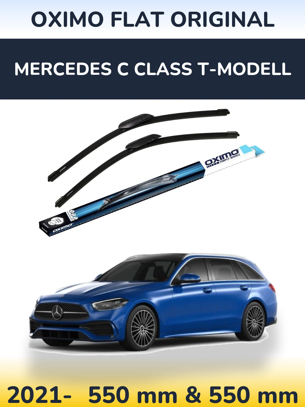 Komplet przednich wycieraczek Oximo Flat Original 550 & 550 mm do Mercedes Klasa C T-Modell 2021-2026