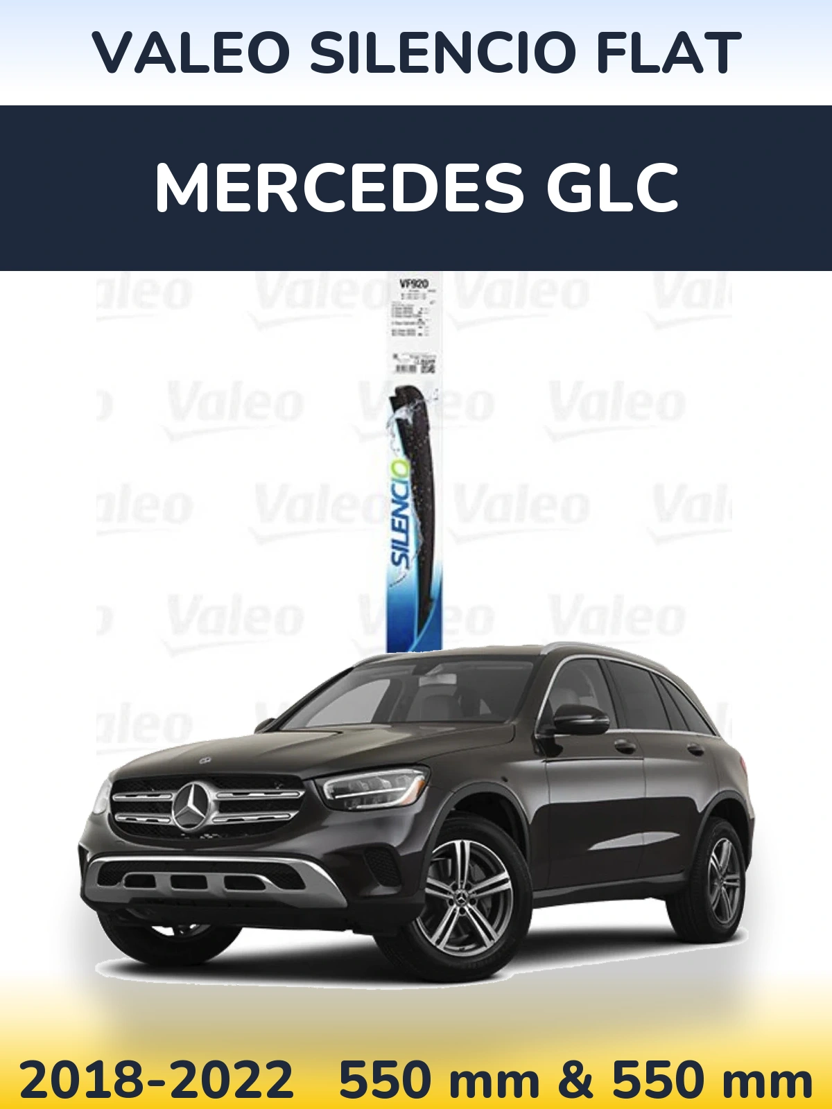Комплект передних дворников Valeo Silencio Flat 550 & 550 мм для Mercedes GLC 2018-2022