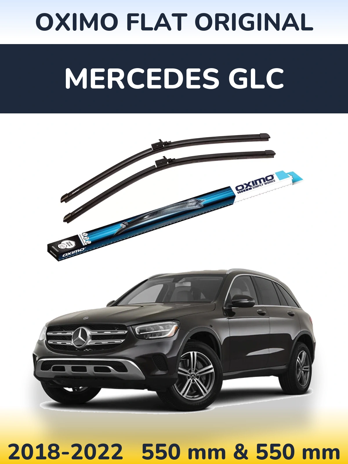 Komplet przednich wycieraczek Oximo Flat Original 550 & 550 mm do Mercedes GLC 2018-2022