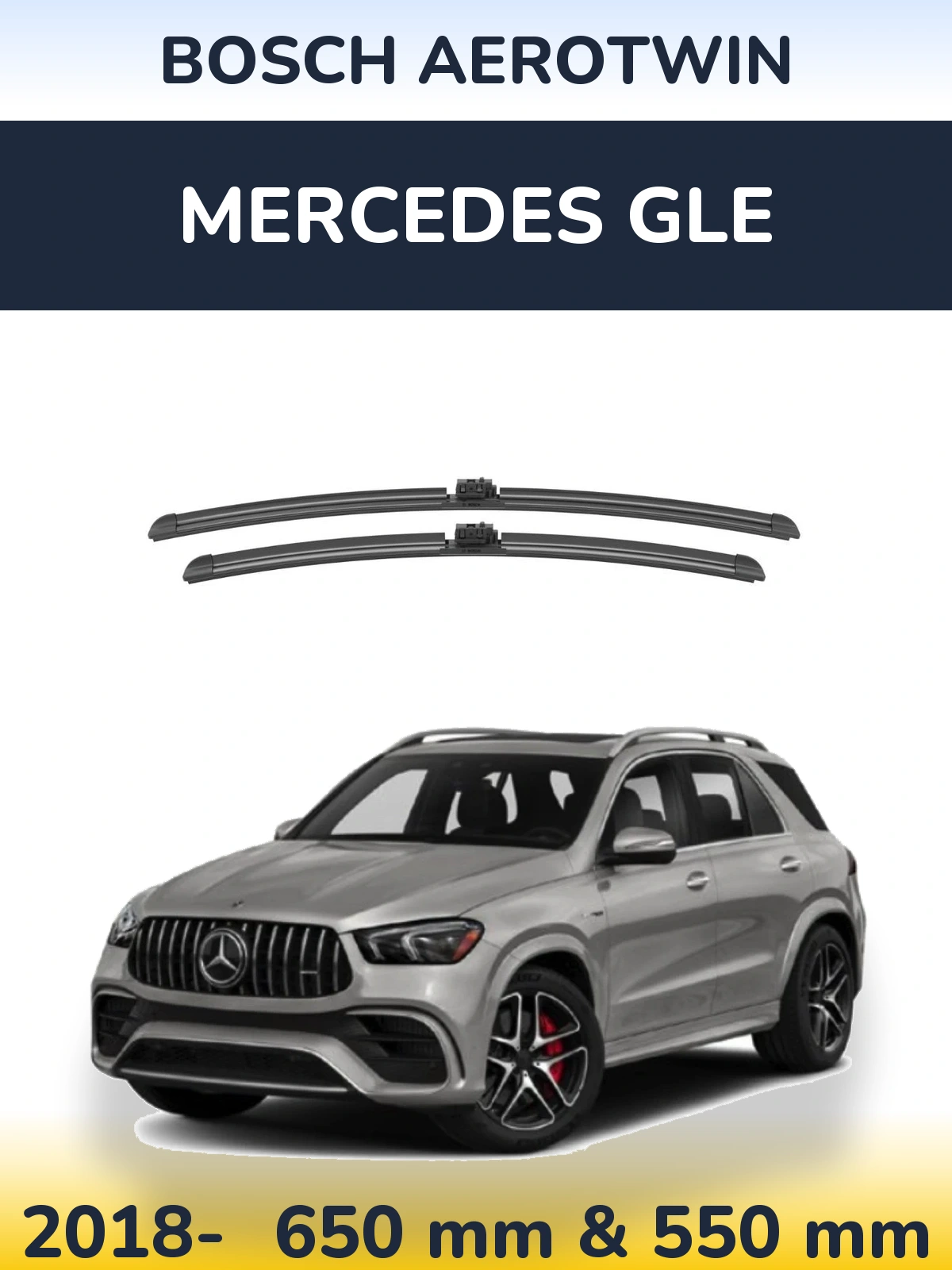 Комплект передніх щіток BOSCH AeroTwin 650 & 550 мм для Mercedes GLE 2018-2026