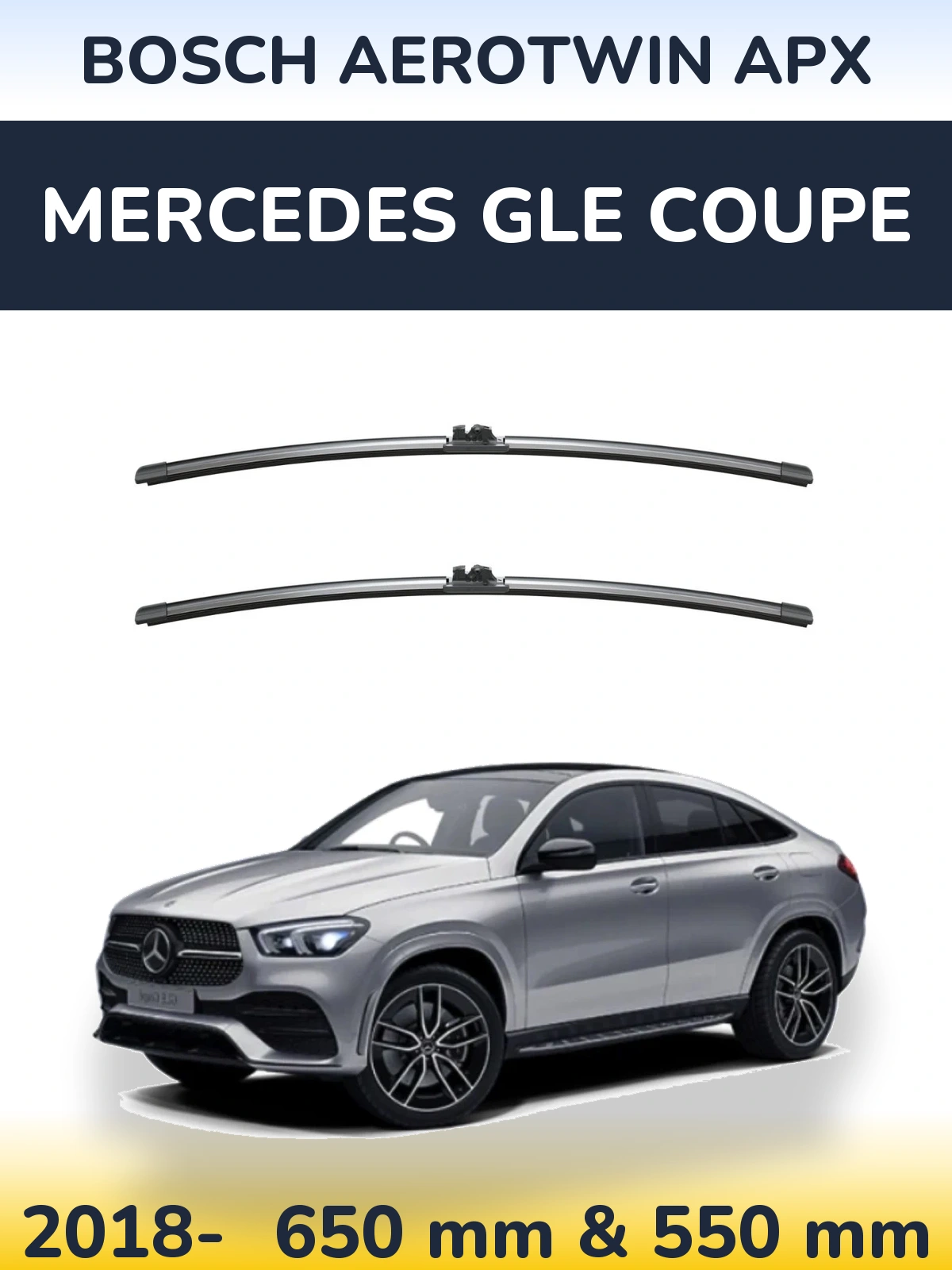Komplet przednich wycieraczek BOSCH AeroTwin APX 650 & 550 mm do Mercedes GLE Coupe 2018-2026