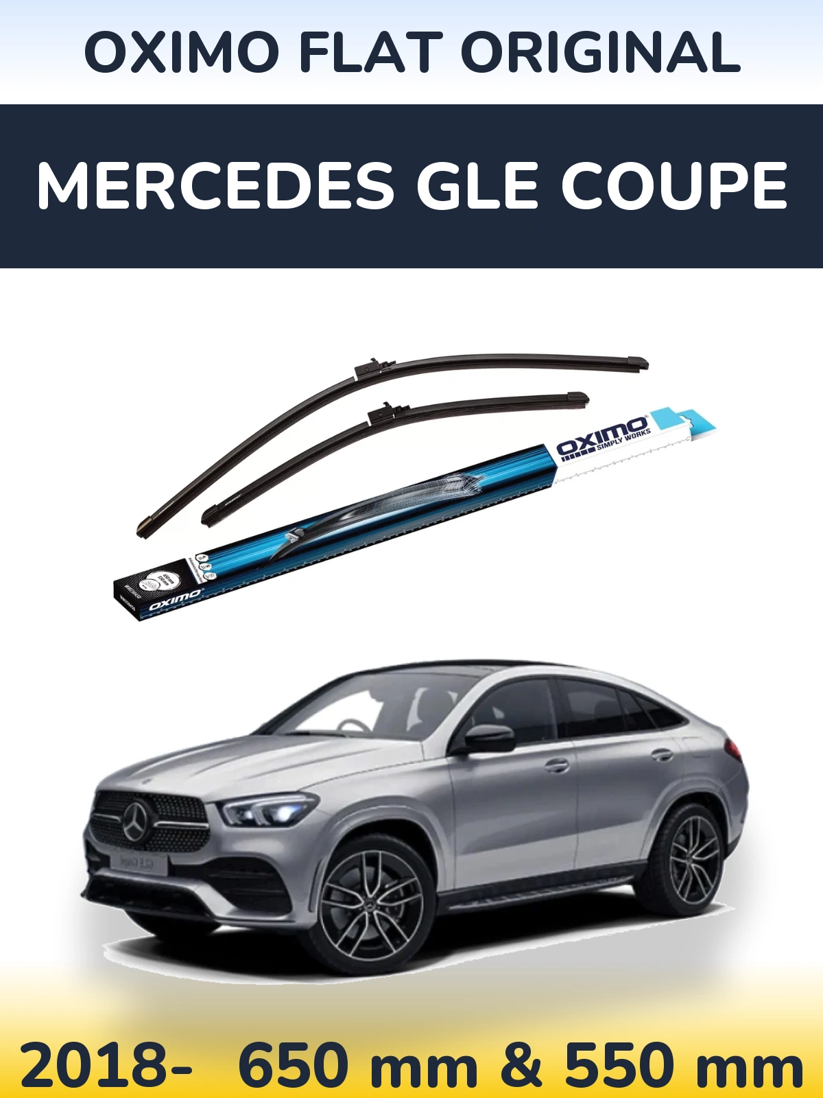 Komplet przednich wycieraczek Oximo Flat Original 650 & 550 mm do Mercedes GLE Coupe 2018-2026