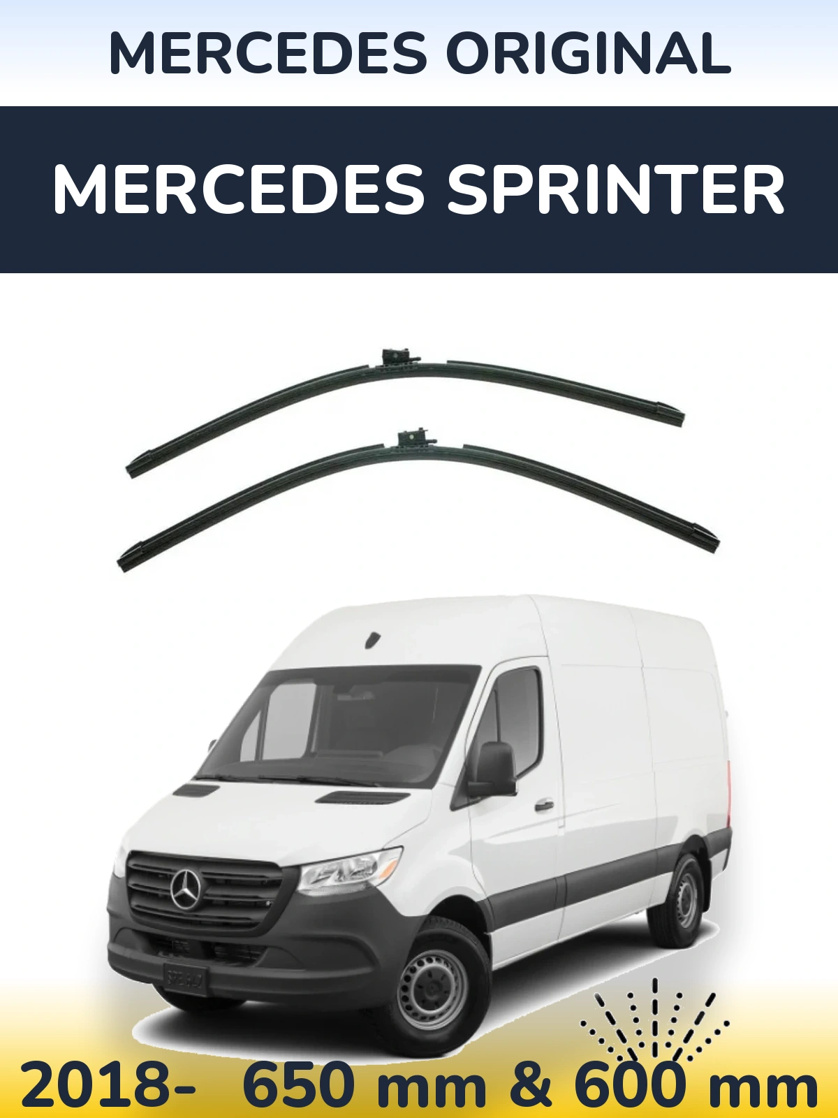 Komplet przednich wycieraczek Mercedes OEM Mercedes Original 650 & 600 mm do Mercedes Sprinter 2018-2026