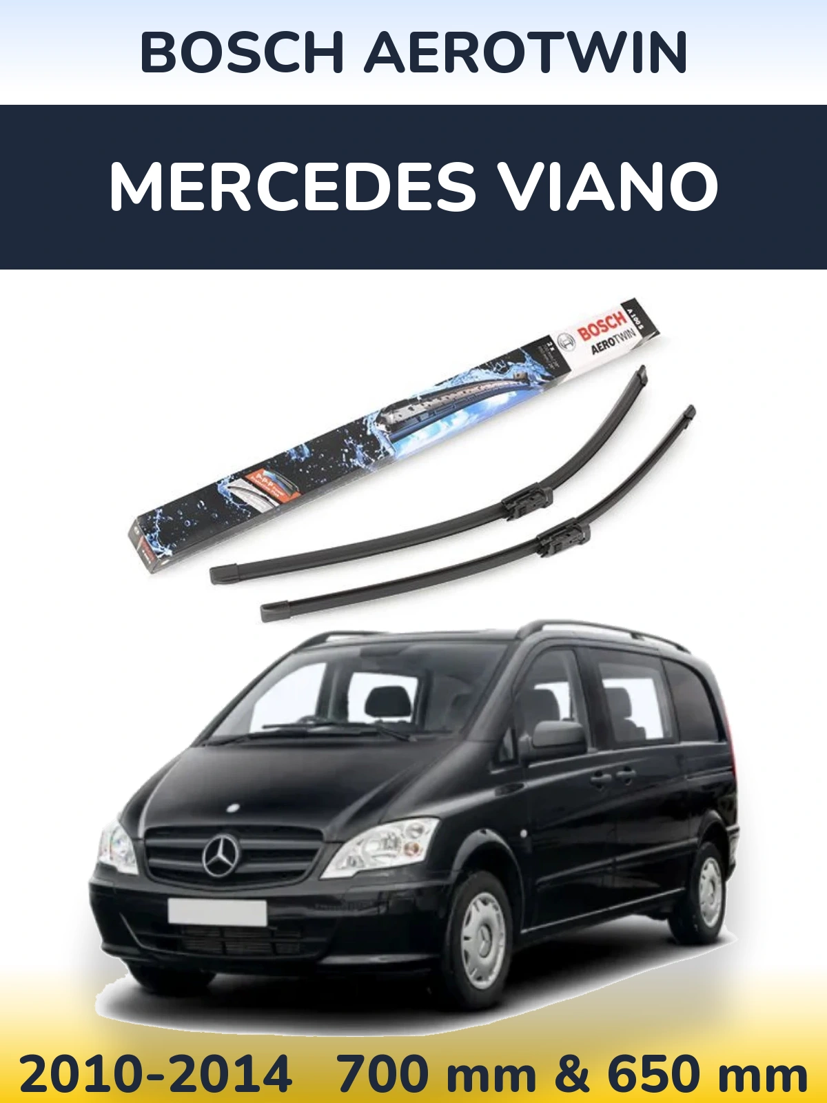 Комплект передних дворников BOSCH AeroTwin 700 & 650 мм для Mercedes Viano 2010-2014