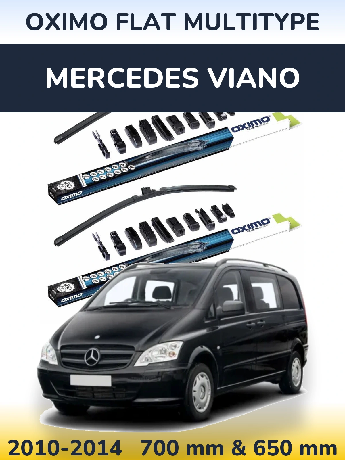 Komplet przednich wycieraczek Oximo Flat MultiType 700 & 650 mm do Mercedes Viano 2010-2014