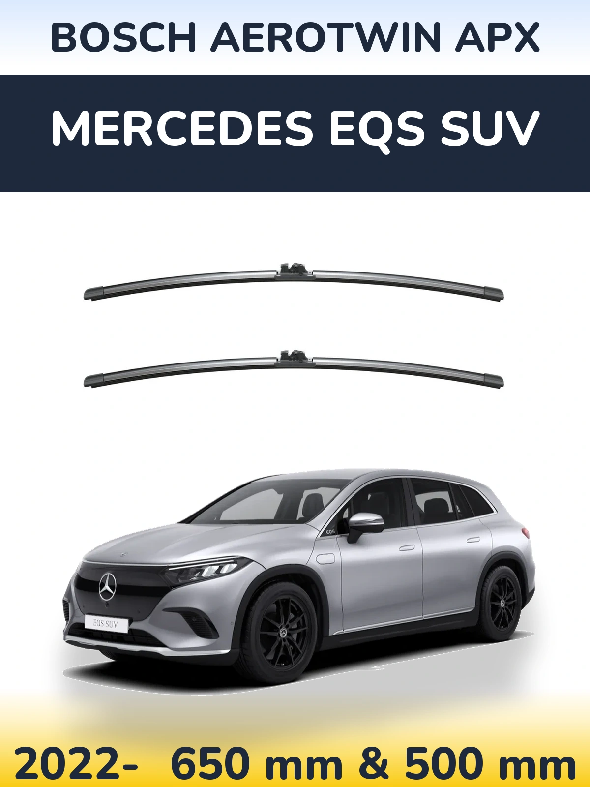 Komplet przednich wycieraczek BOSCH AeroTwin APX 650 & 500 mm do Mercedes EQS SUV 2022-2026