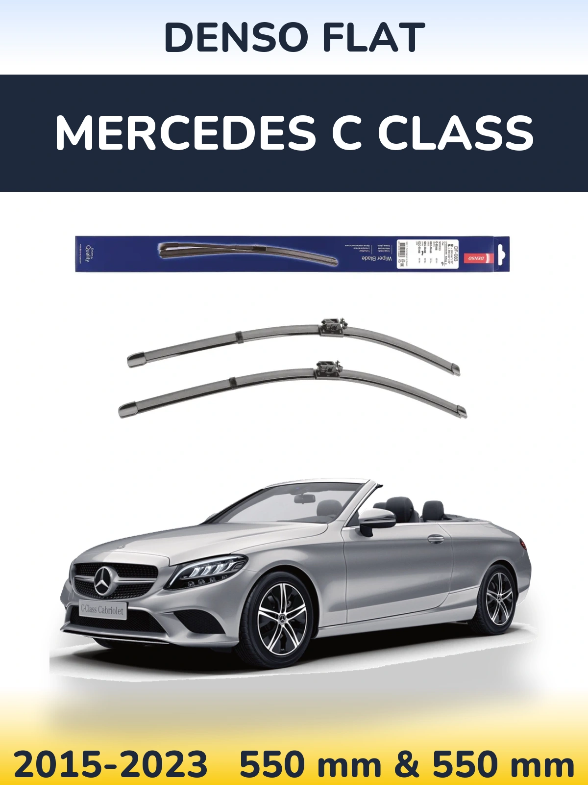 Komplet przednich wycieraczek Denso Flat 550 & 550 mm do Mercedes Klasa C 2015-2023