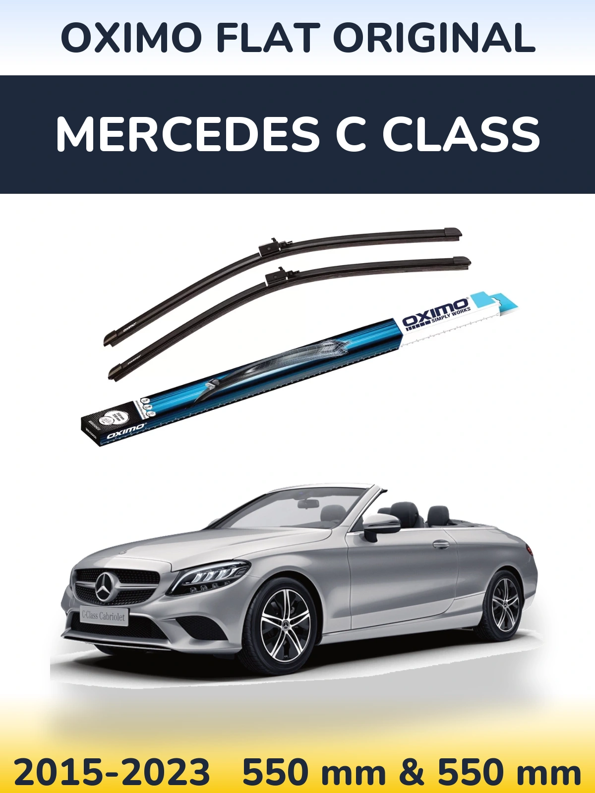 Komplet przednich wycieraczek Oximo Flat Original 550 & 550 mm do Mercedes Klasa C 2015-2023