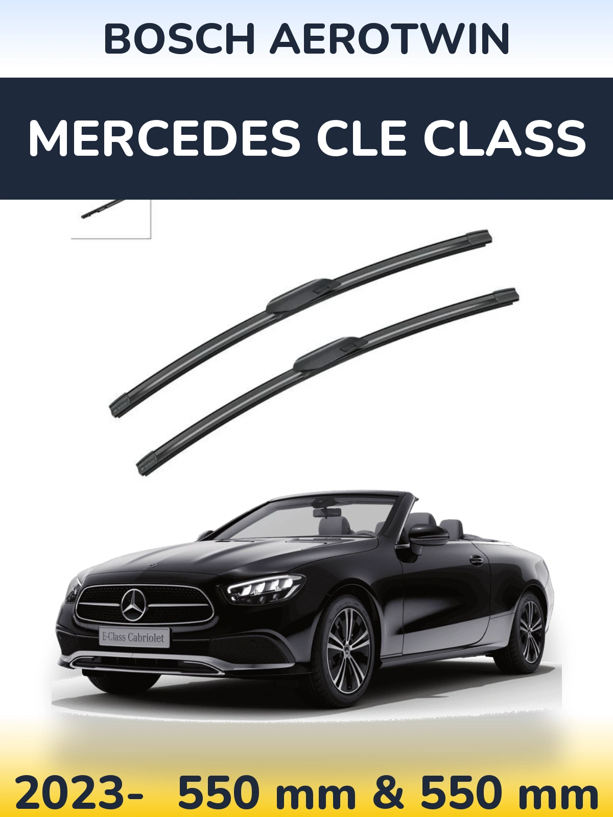 Front wiper blade set BOSCH AeroTwin 550 & 550 mm for Mercedes CLE Class 2023-2026