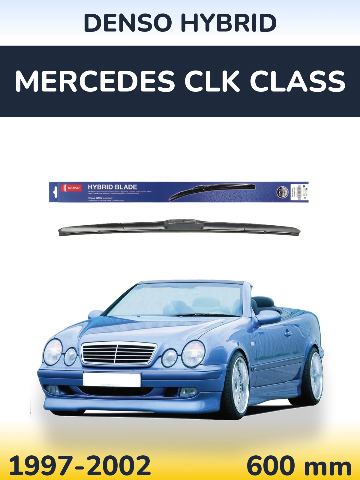 Передня щітка Denso Hybrid 600 мм для Mercedes CLK Class 1997-2002
