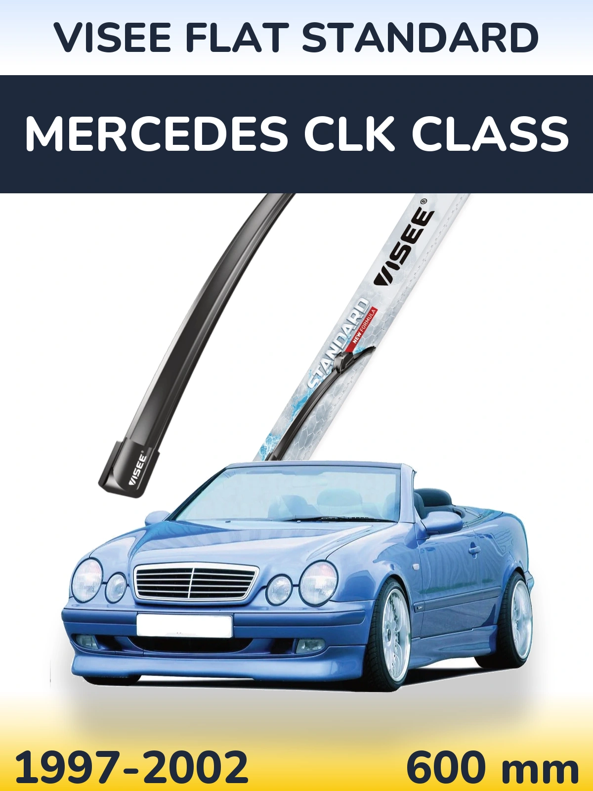 Передня щітка VISEE FLAT STANDARD 600 мм для Mercedes CLK Class 1997-2002