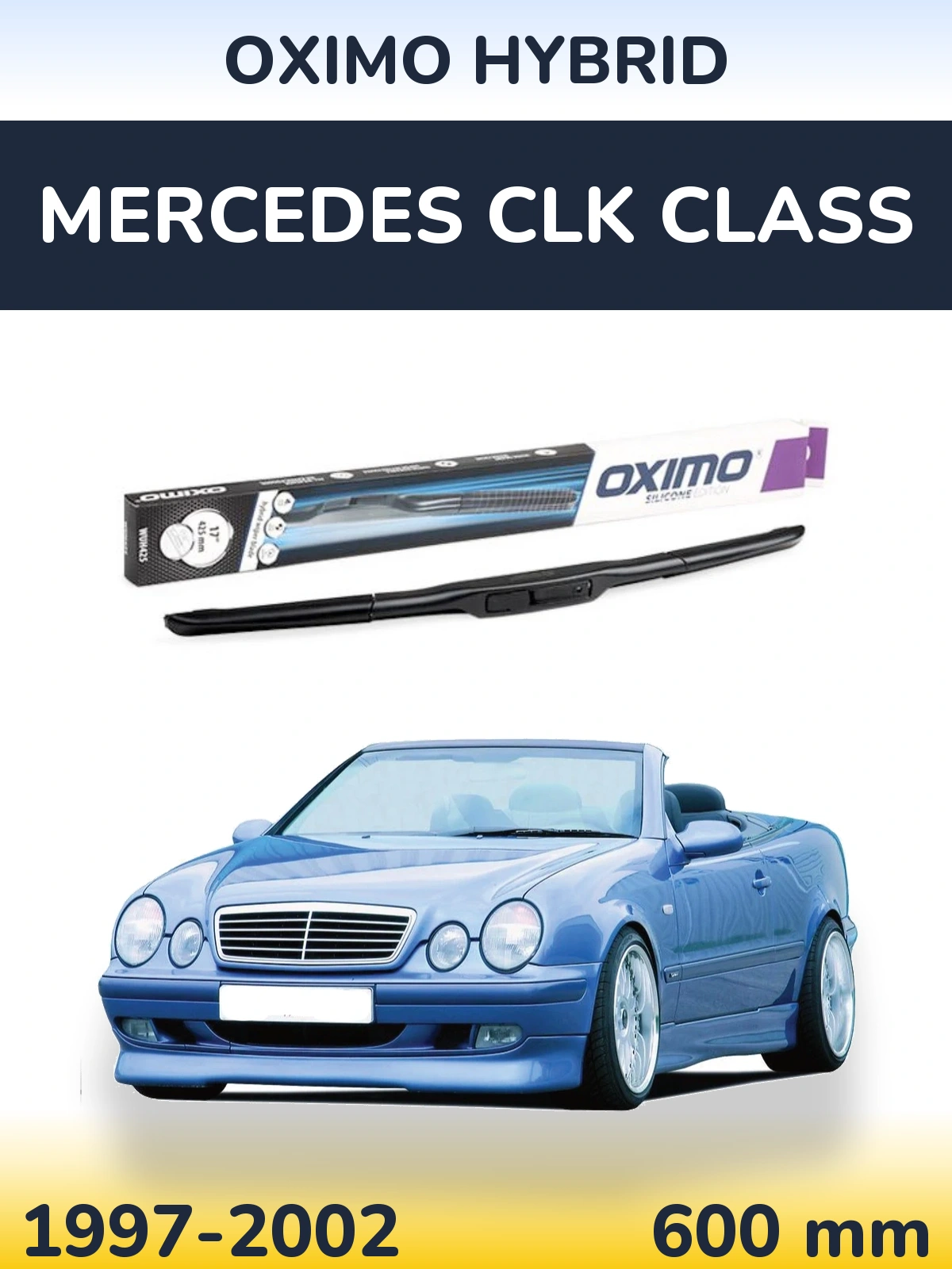 Przednia wycieraczka Oximo Hybrid 600 mm do Mercedes Klasa CLK 1997-2002
