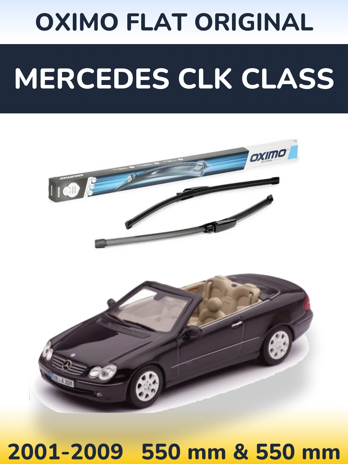 Комплект передніх щіток Oximo Flat Original 550 & 550 мм для Mercedes CLK Class 2001-2009