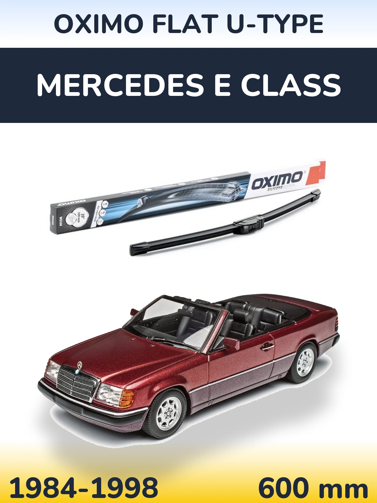 Przednia wycieraczka Oximo Flat U-type 600 mm do Mercedes Klasa E 1984-1998