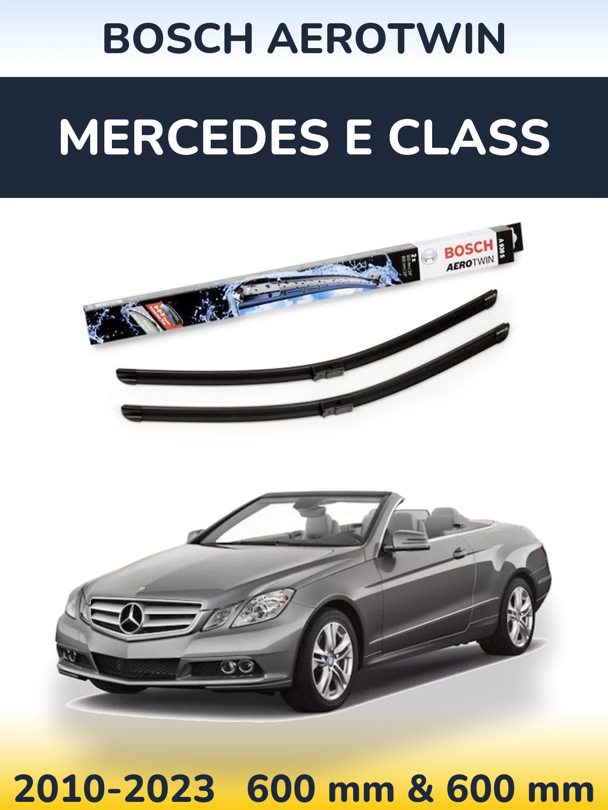 Komplet przednich wycieraczek BOSCH AeroTwin 600 & 600 mm do Mercedes Klasa E 2010-2023