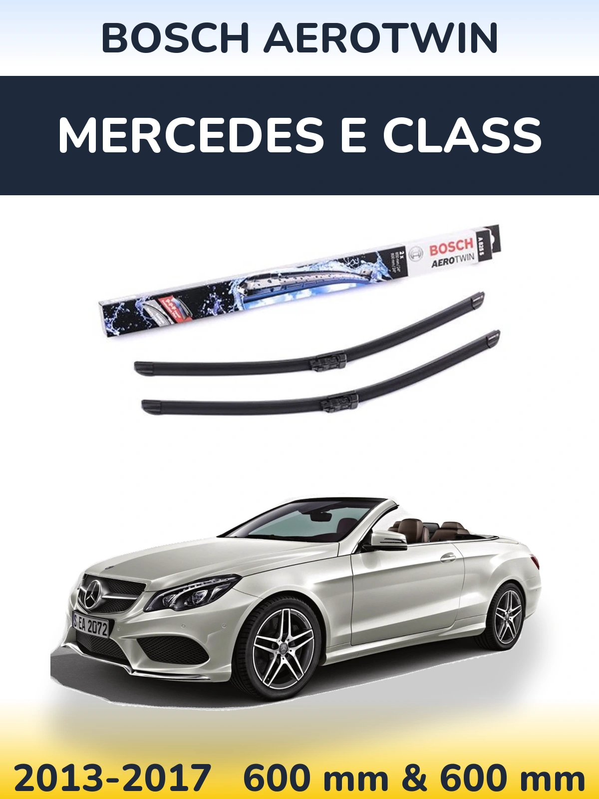 Komplet przednich wycieraczek BOSCH AeroTwin 600 & 600 mm do Mercedes Klasa E 2013-2017