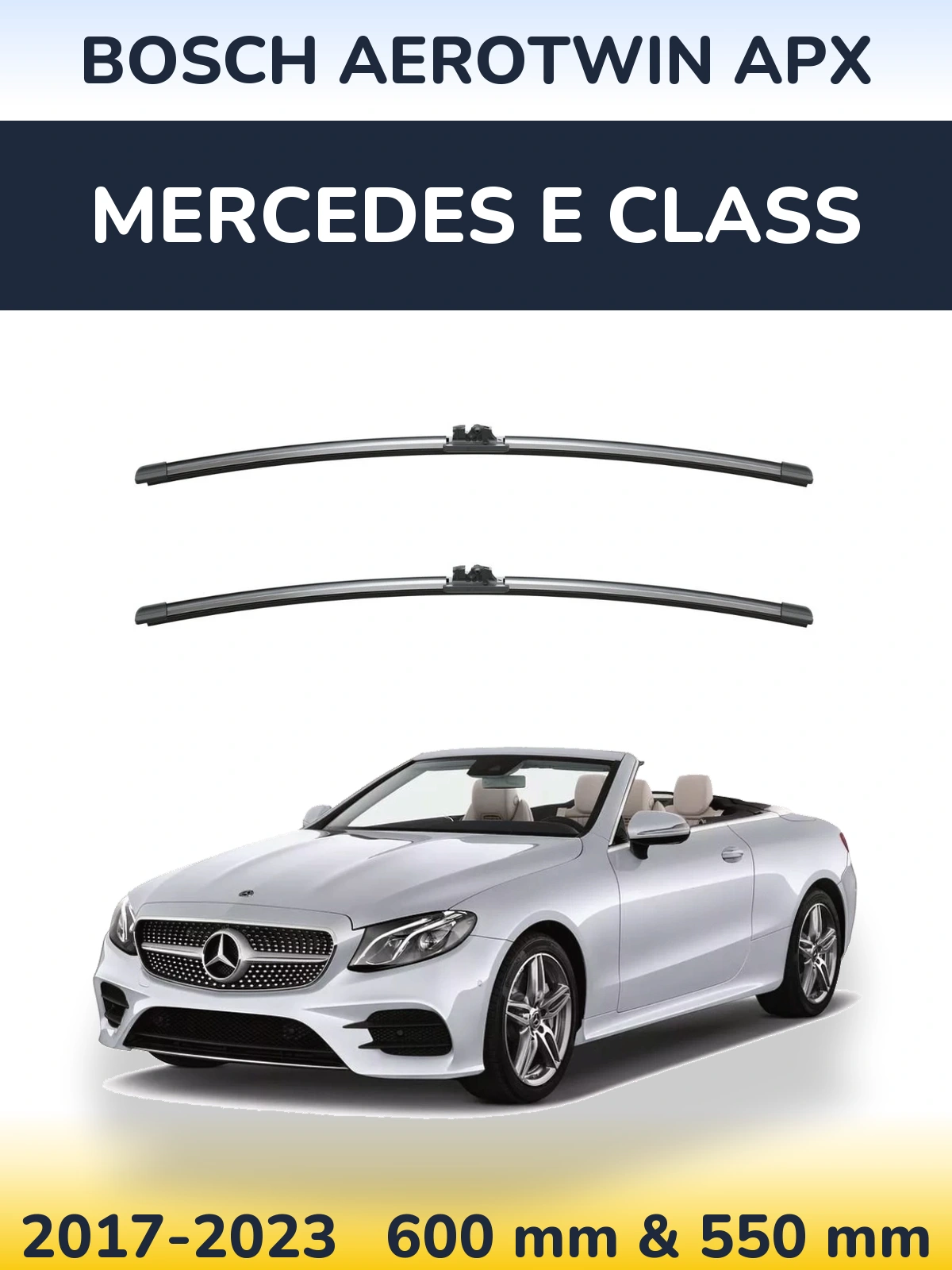 Комплект передніх щіток BOSCH AeroTwin APX 600 & 550 мм для Mercedes E Class 2017-2023