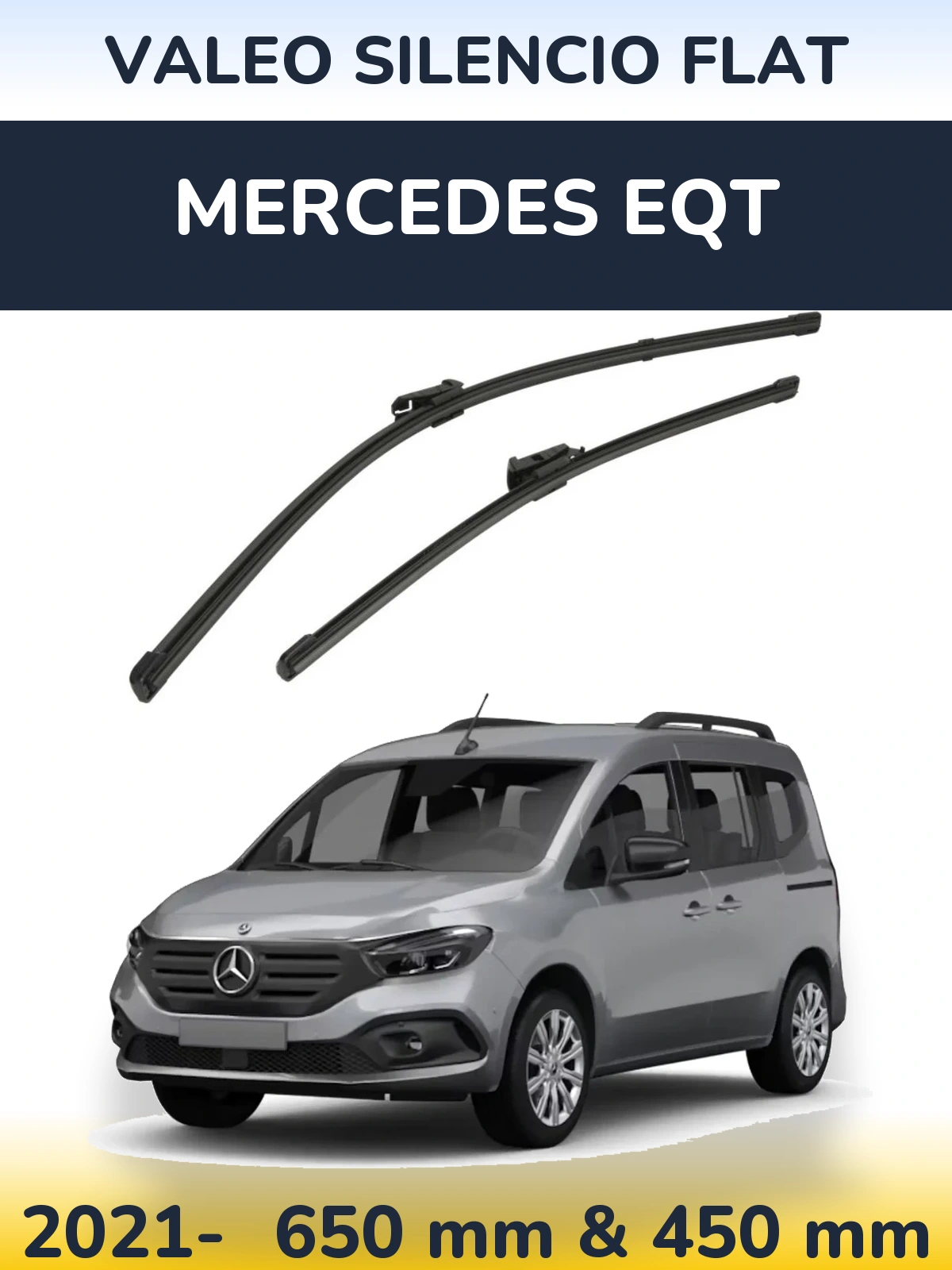 Komplet przednich wycieraczek Valeo Silencio Flat 650 & 450 mm do Mercedes EQT 2021-2026