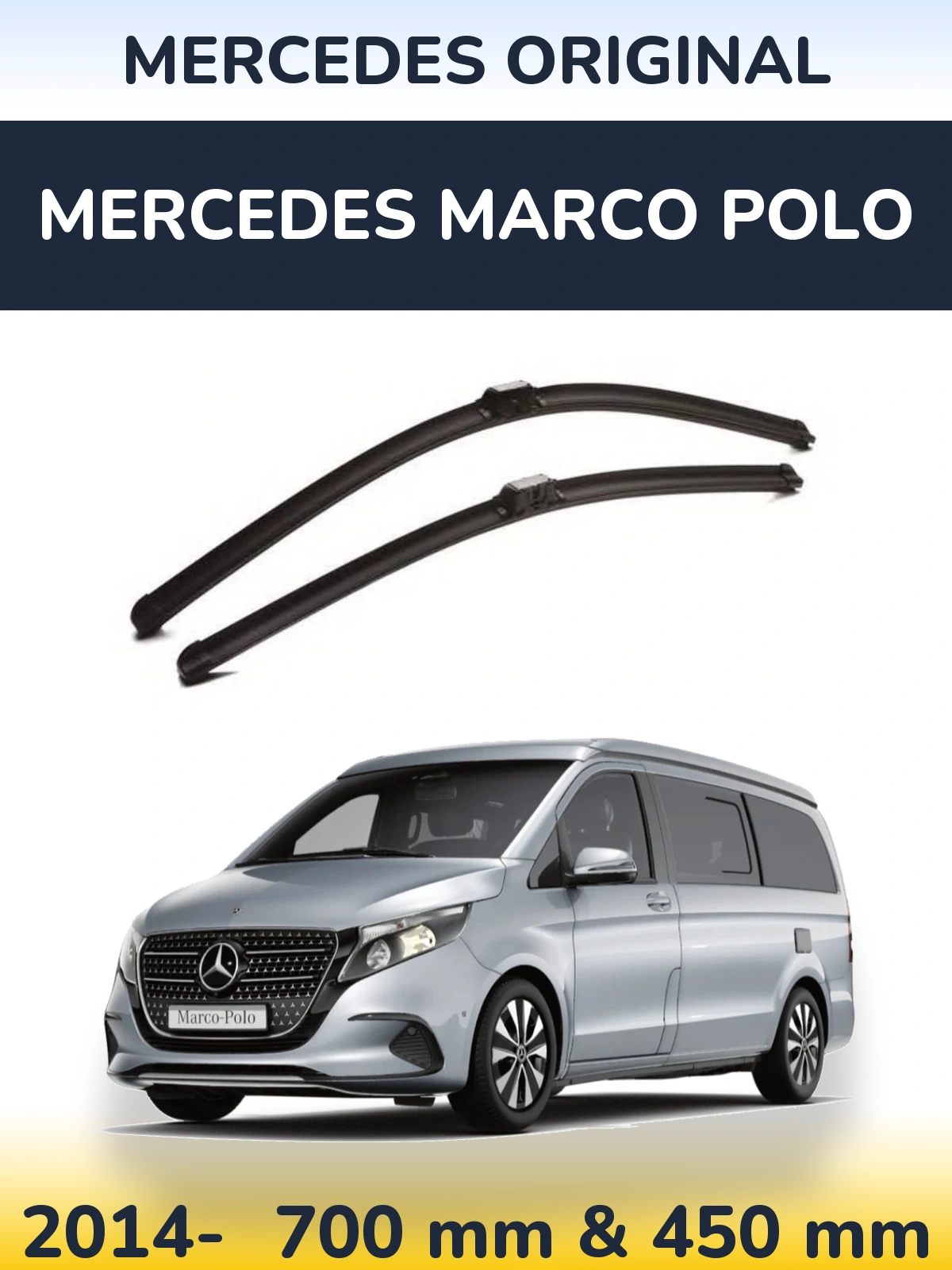 Комплект передних дворников Mercedes OEM Mercedes Original 700 & 450 мм для Mercedes Marco Polo 2014-2026
