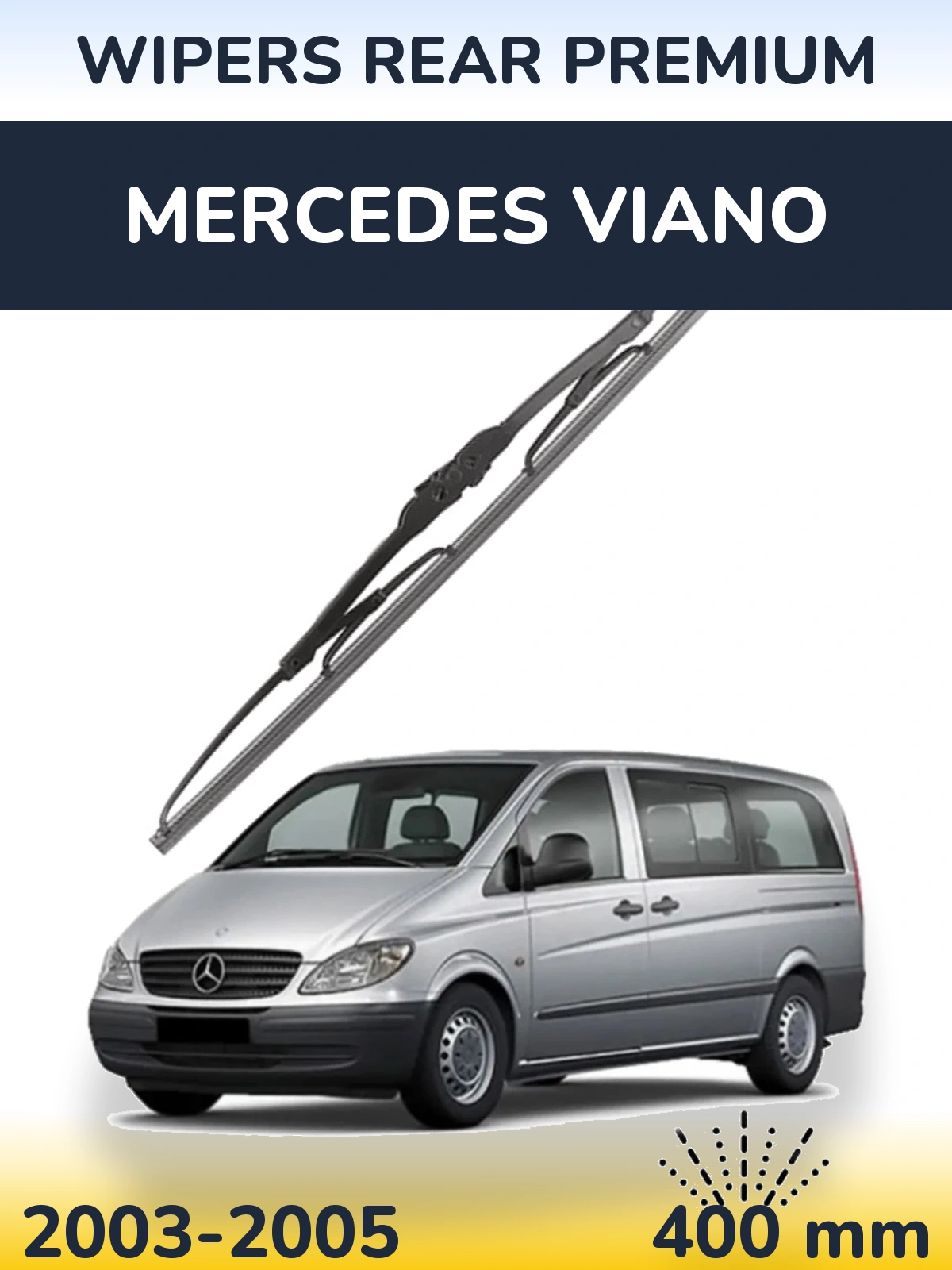 Задня щітка WIPERS REAR PREMIUM 400 мм для Mercedes Viano 2003-2005