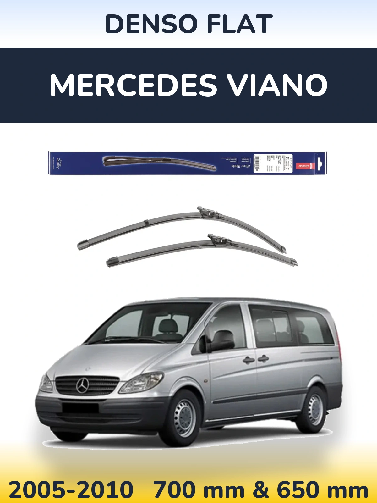 Komplet przednich wycieraczek Denso Flat 700 & 650 mm do Mercedes Viano 2005-2010