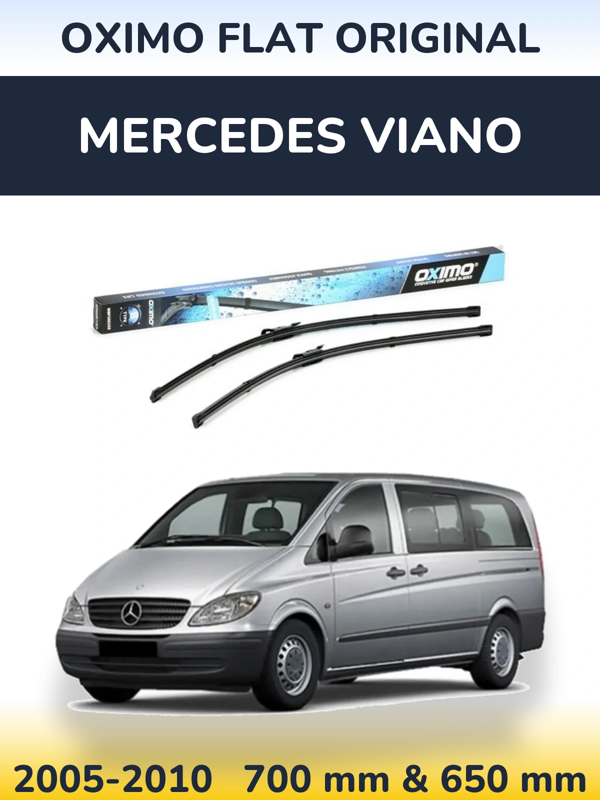 Комплект передних дворников Oximo Flat Original 700 & 650 мм для Mercedes Viano 2005-2010