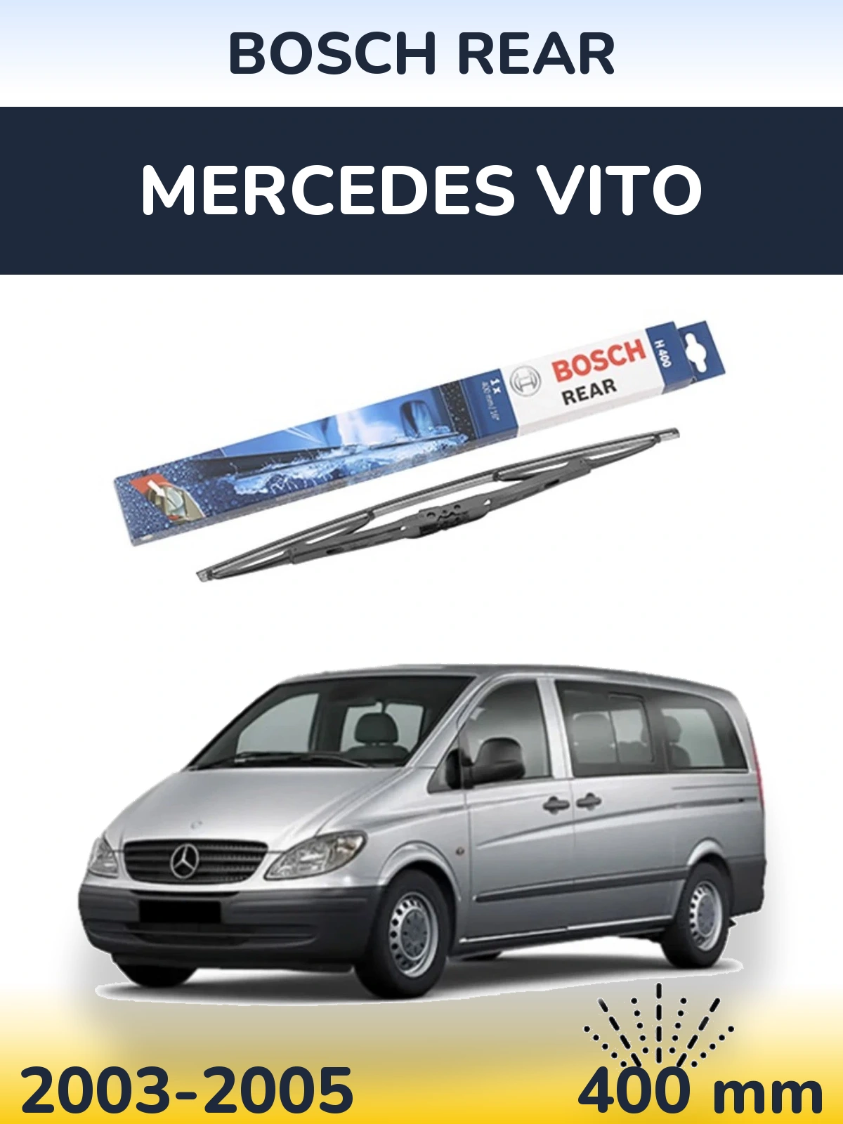 Задня щітка BOSCH Rear 400 мм для Mercedes Vito 2003-2005