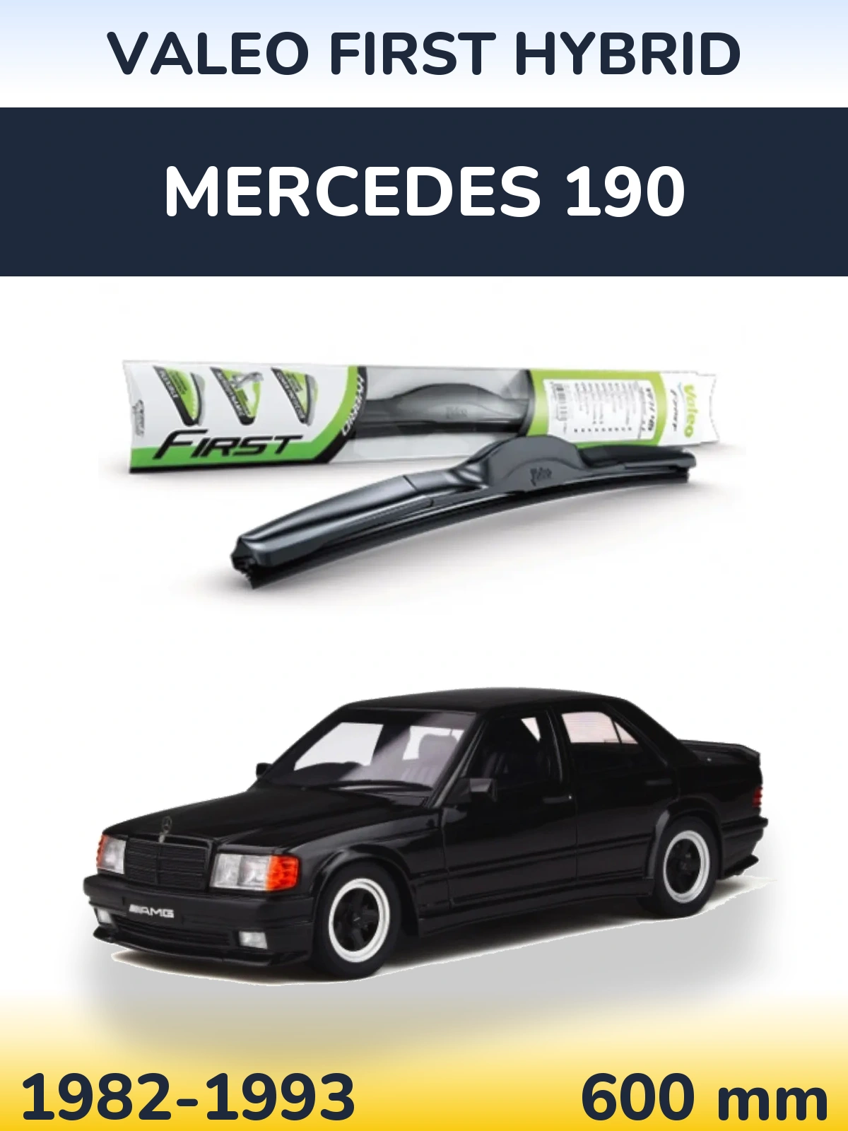 Передний дворник Valeo First Hybrid 600 мм для Mercedes 190 1982-1993