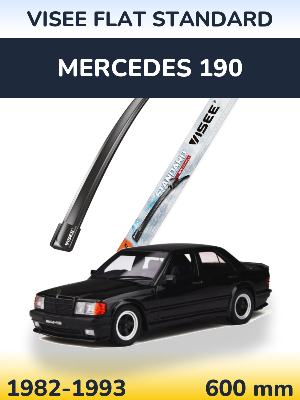 Передний дворник VISEE FLAT STANDARD 600 мм для Mercedes 190 1982-1993