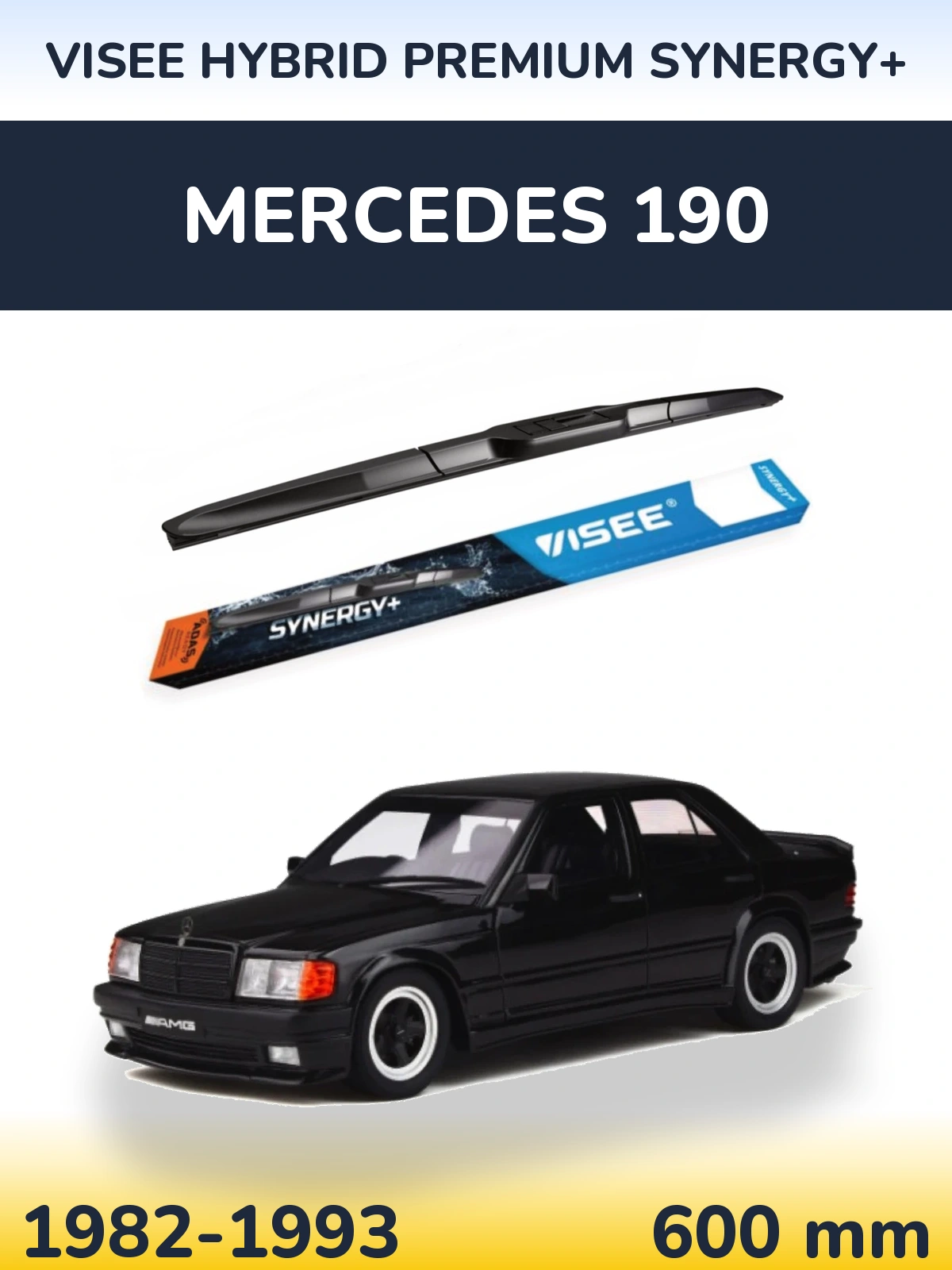 Передний дворник VISEE HYBRID PREMIUM SYNERGY+ 600 мм для Mercedes 190 1982-1993