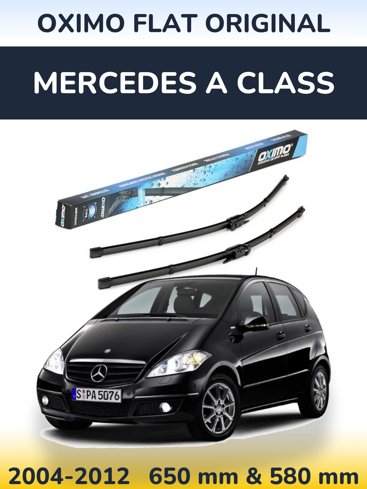 Комплект передніх щіток Oximo Flat Original 650 & 580 мм для Mercedes A Class 2004-2012