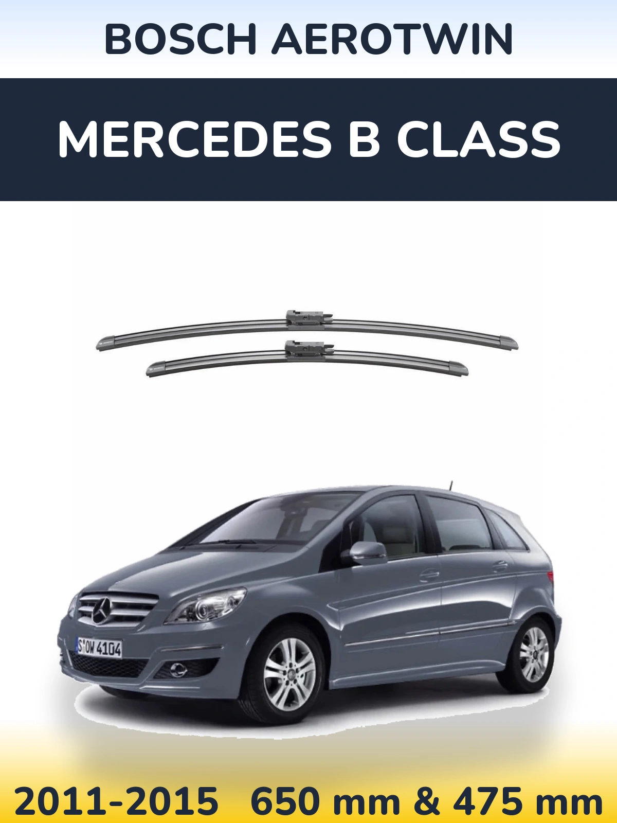 Комплект передніх щіток BOSCH AeroTwin 650 & 475 мм для Mercedes B Class 2011-2015