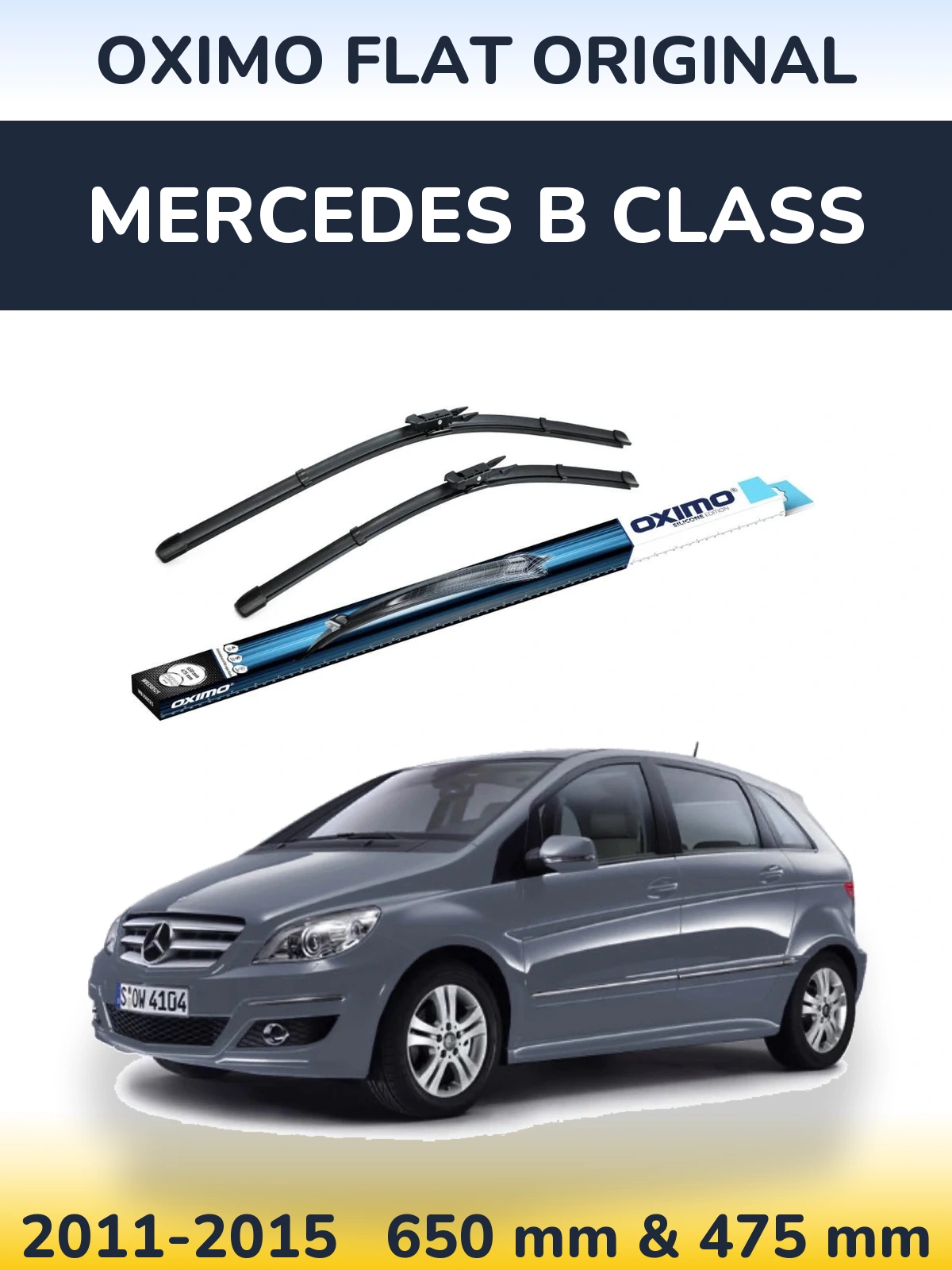 Комплект передніх щіток Oximo Flat Original 650 & 475 мм для Mercedes B Class 2011-2015