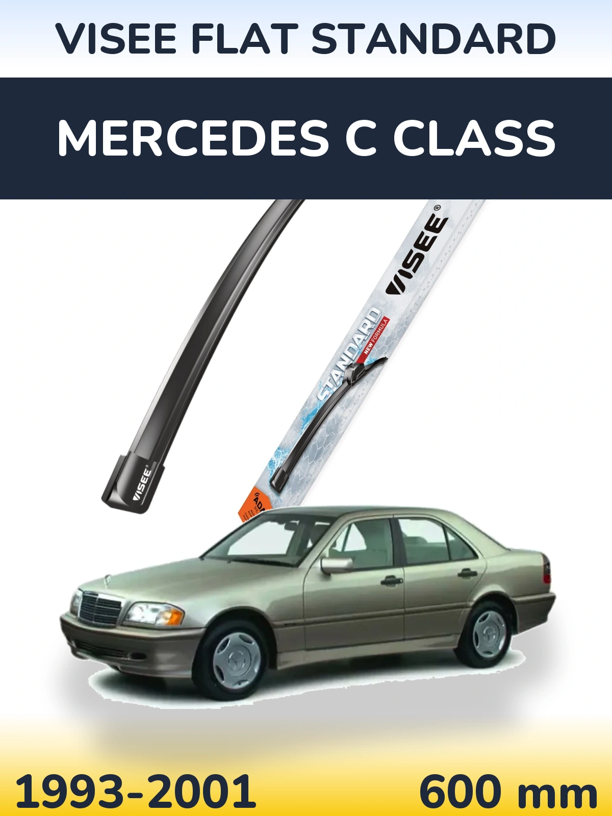 Przednia wycieraczka VISEE FLAT STANDARD 600 mm do Mercedes Klasa C 1993-2001