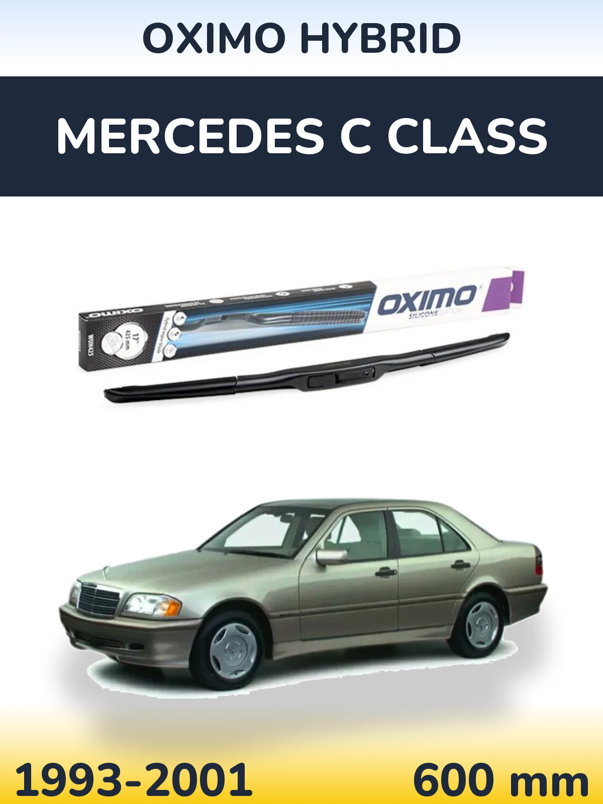 Передний дворник Oximo Hybrid 600 мм для Mercedes C Class 1993-2001