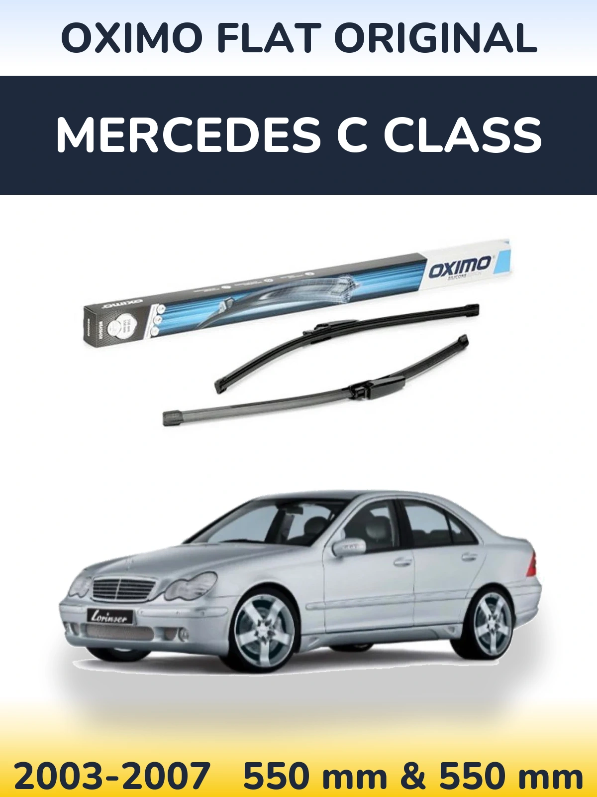 Комплект передних дворников Oximo Flat Original 550 & 550 мм для Mercedes C Class 2003-2007