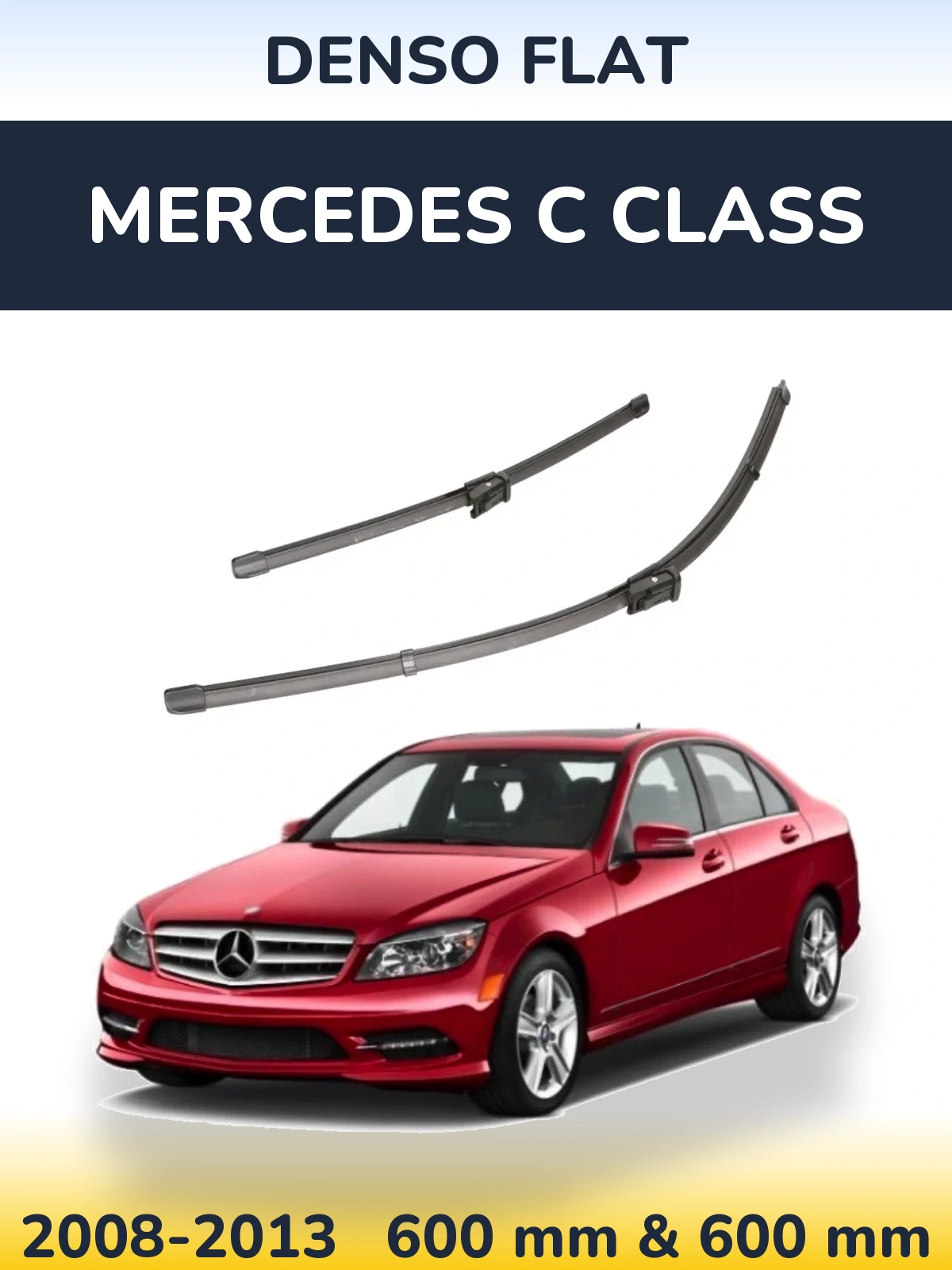 Komplet przednich wycieraczek Denso Flat 600 & 600 mm do Mercedes Klasa C 2008-2013