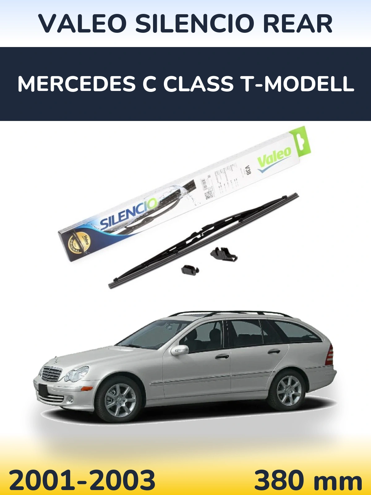 Задня щітка Valeo Silencio Rear 380 мм для Mercedes C Class T-Модельl 2001-2003