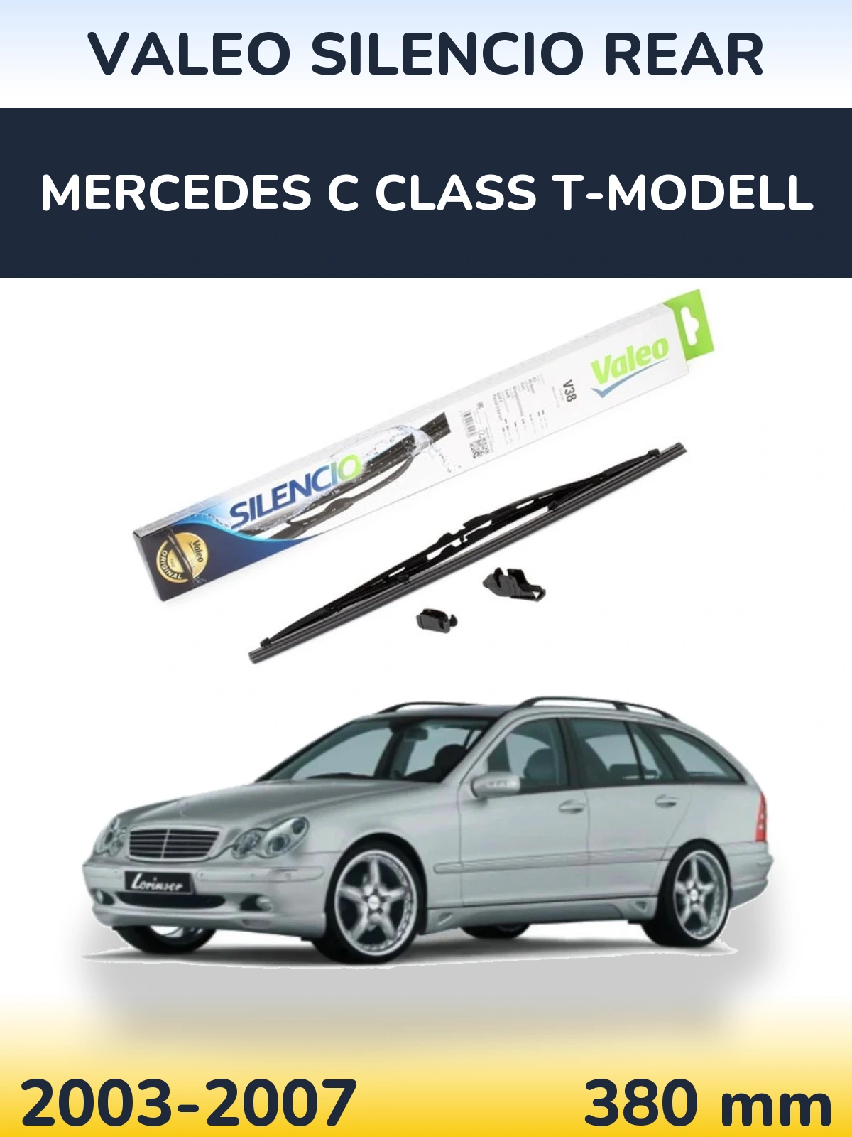 Задня щітка Valeo Silencio Rear 380 мм для Mercedes C Class T-Модельl 2003-2007