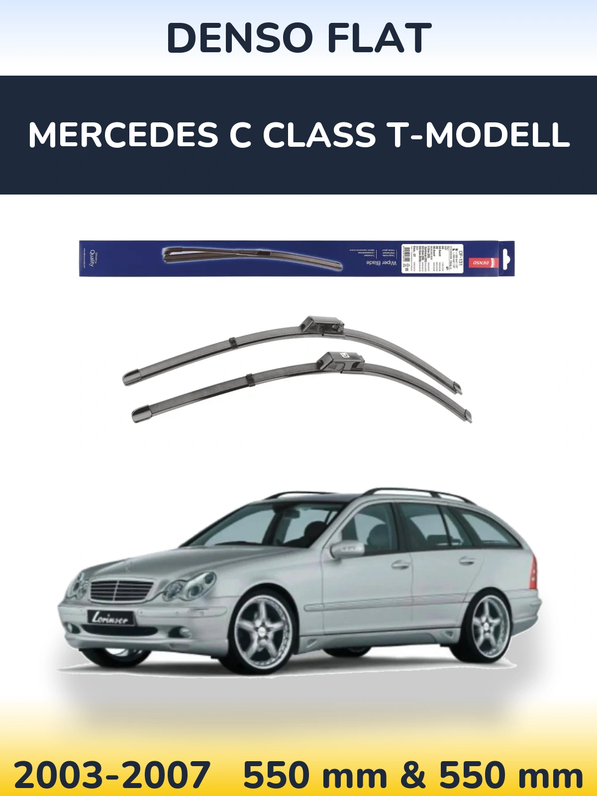 Komplet przednich wycieraczek Denso Flat 550 & 550 mm do Mercedes Klasa C T-Modell 2003-2007