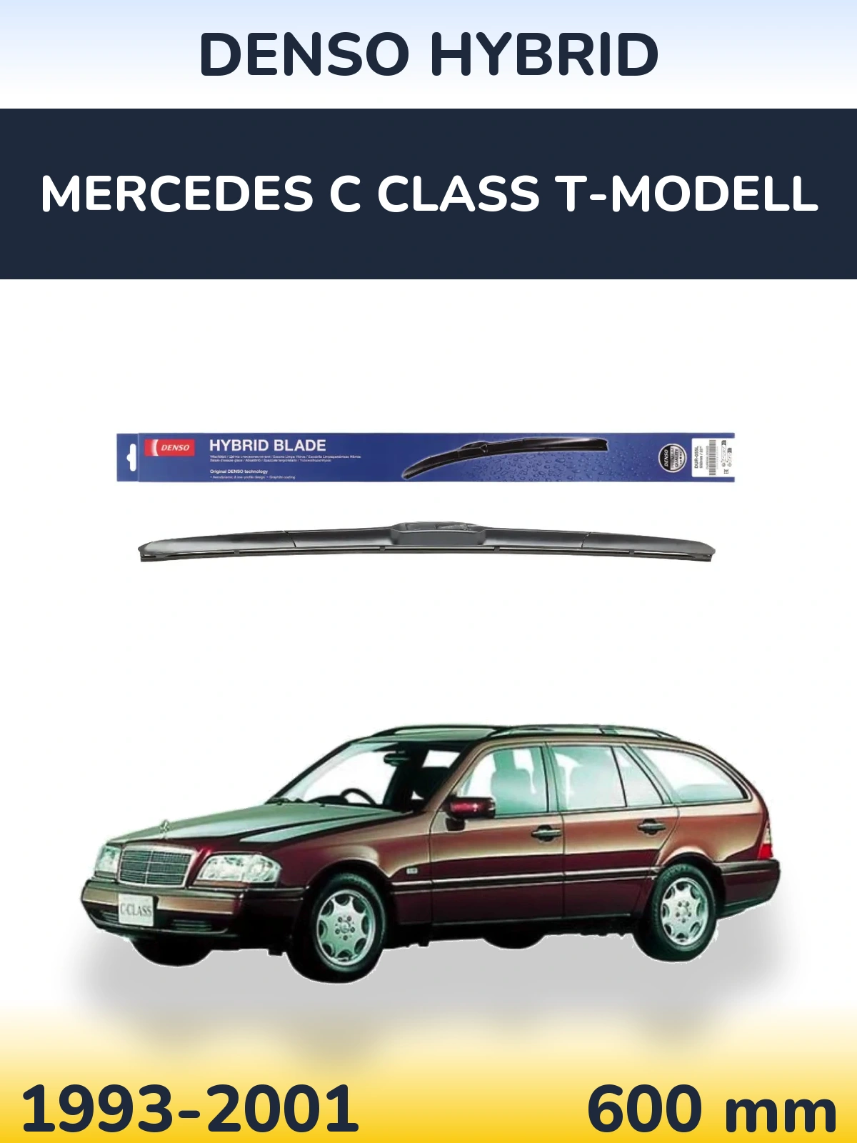 Передня щітка Denso Hybrid 600 мм для Mercedes C Class T-Модельl 1993-2001